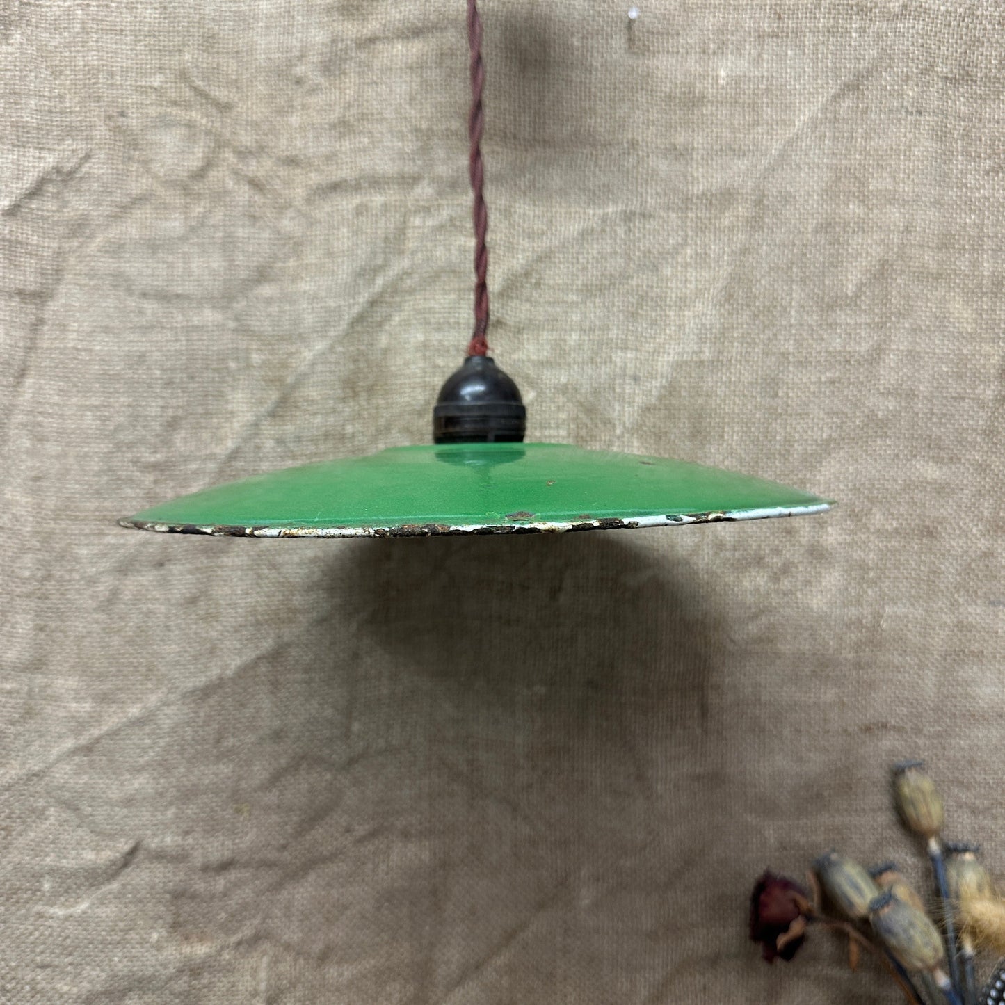 French Green Enamel Light Shade The Blind Mole