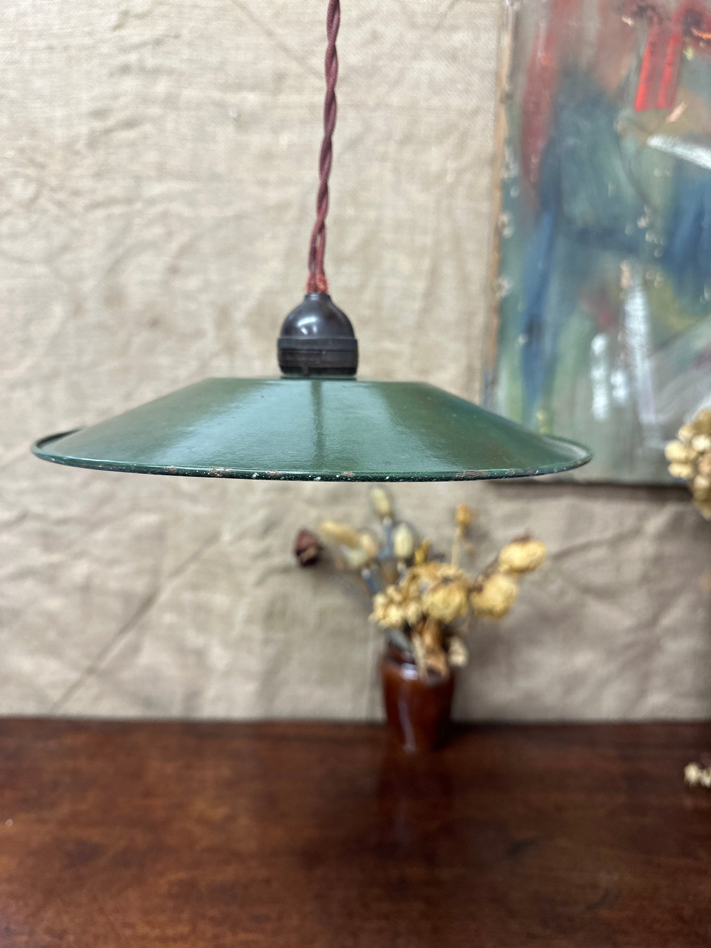 French Green Enamel Light Shade The Blind Mole