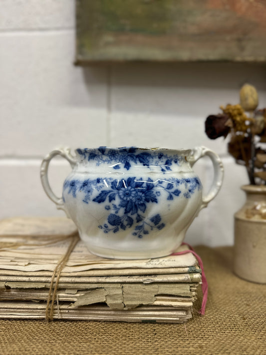 Flow Blue Sugar Bowl Pot - The Blind Mole