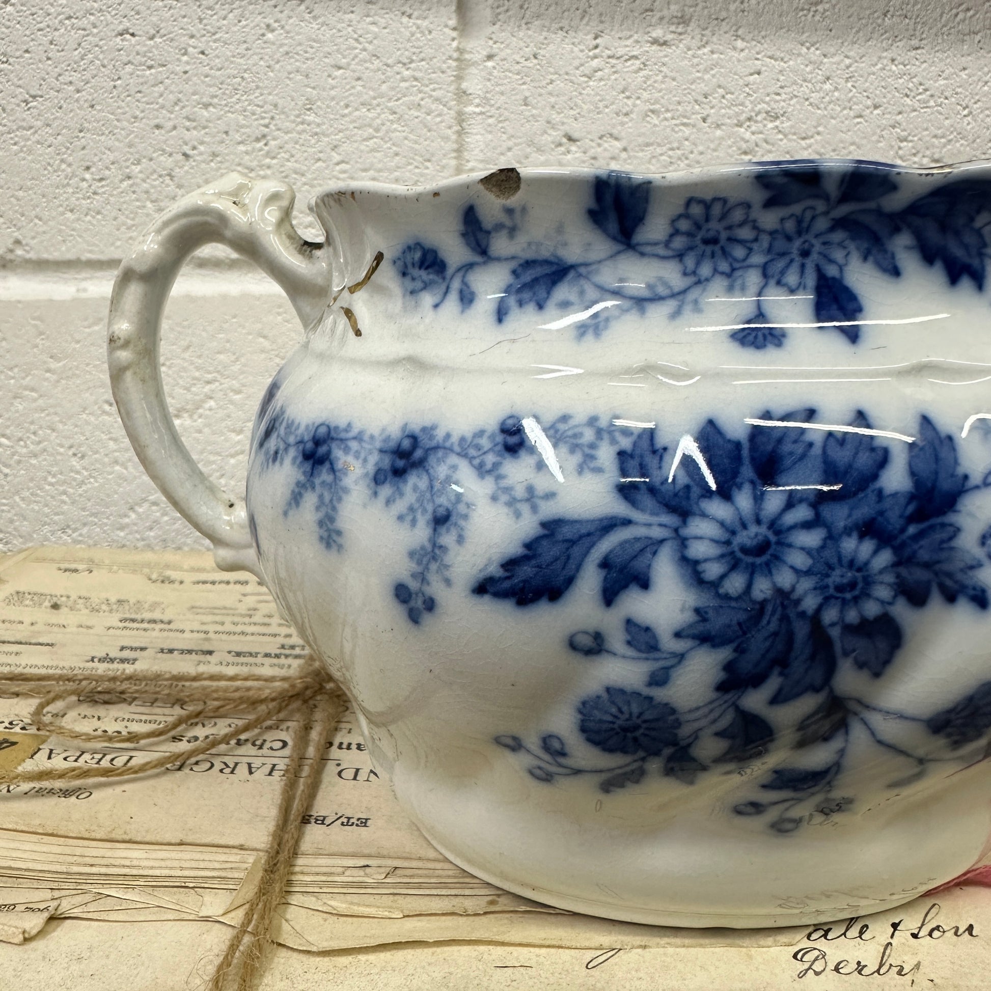 Flow Blue Sugar Bowl Pot - The Blind Mole