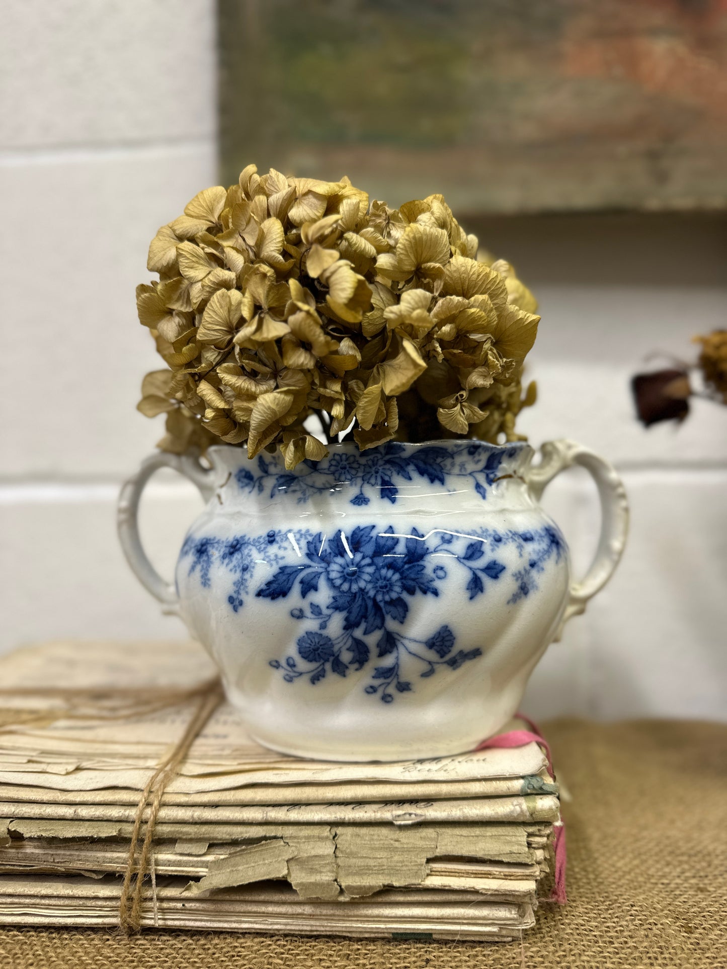 Flow Blue Sugar Bowl Pot - The Blind Mole