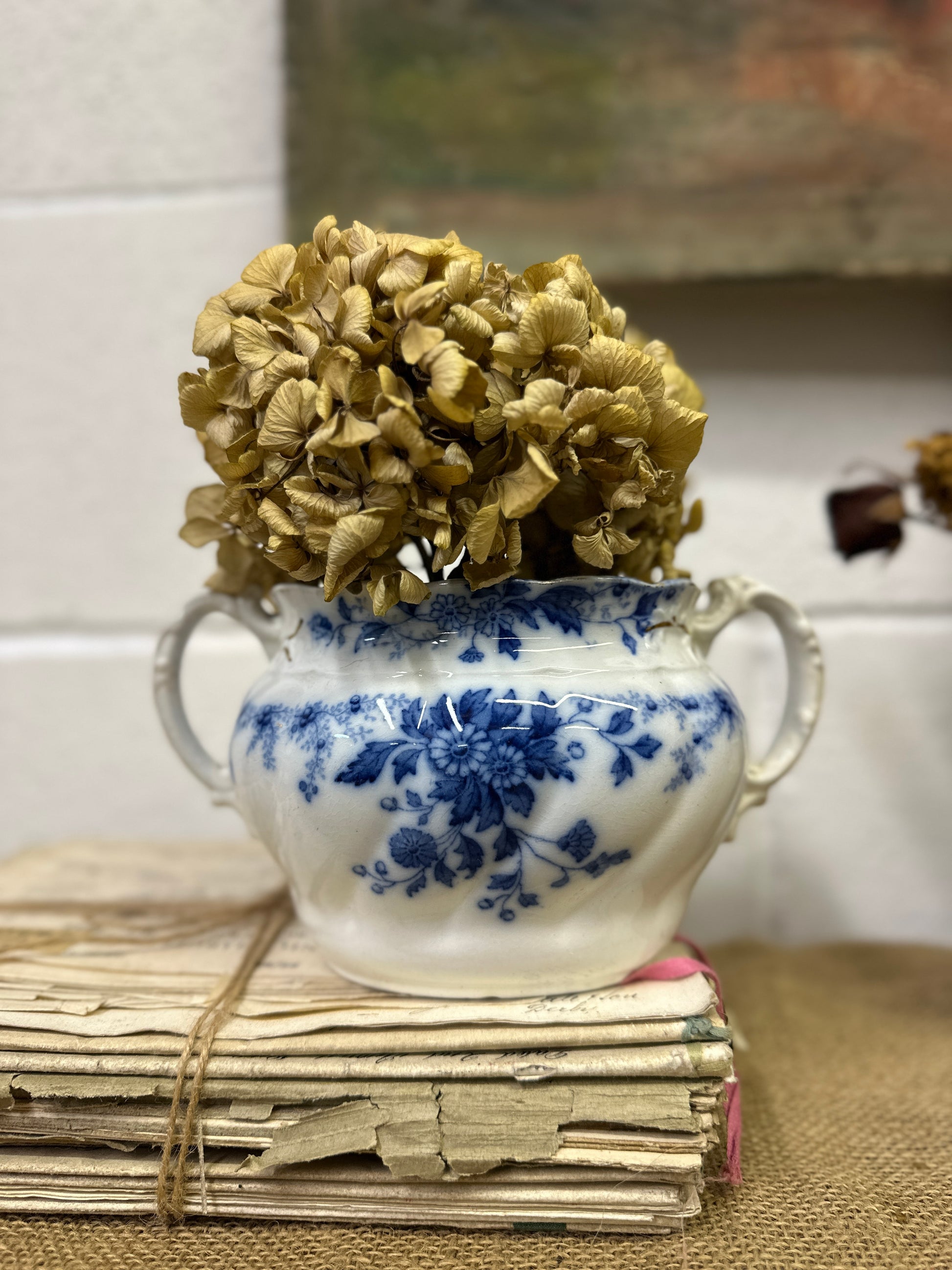 Flow Blue Sugar Bowl Pot - The Blind Mole