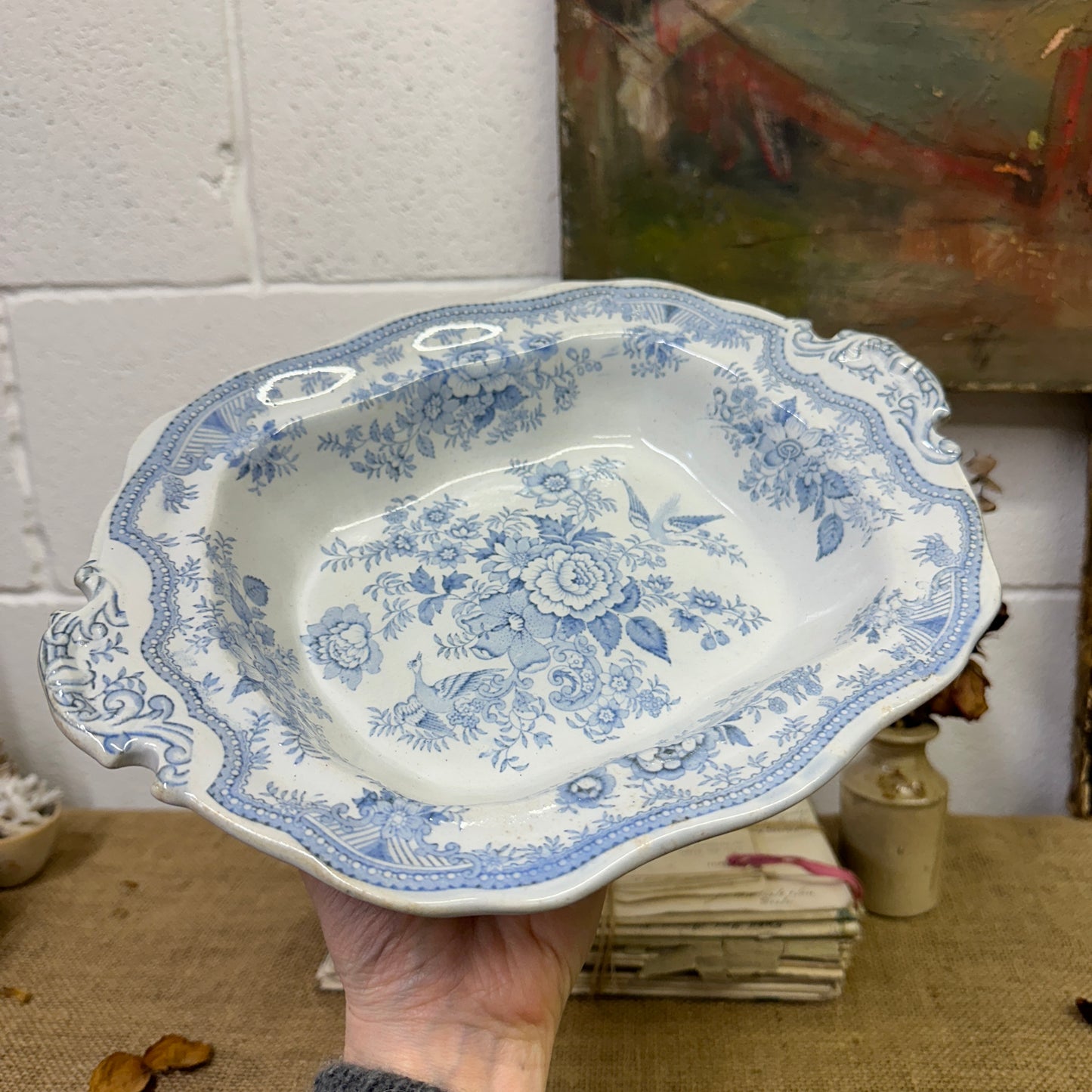 Wedgwood Victorian Serving Dish Asiatic Pheasant - The Blind Mole