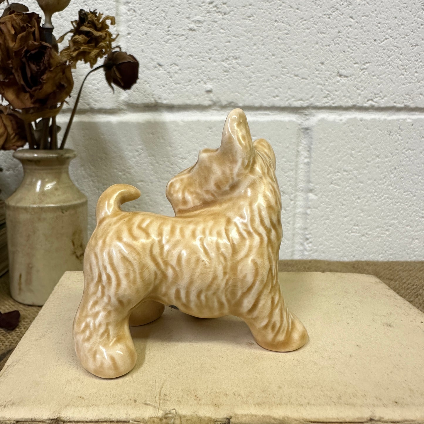 Vintage Sylvac Tiny Pottery Terrier Dog - The Blind Mole