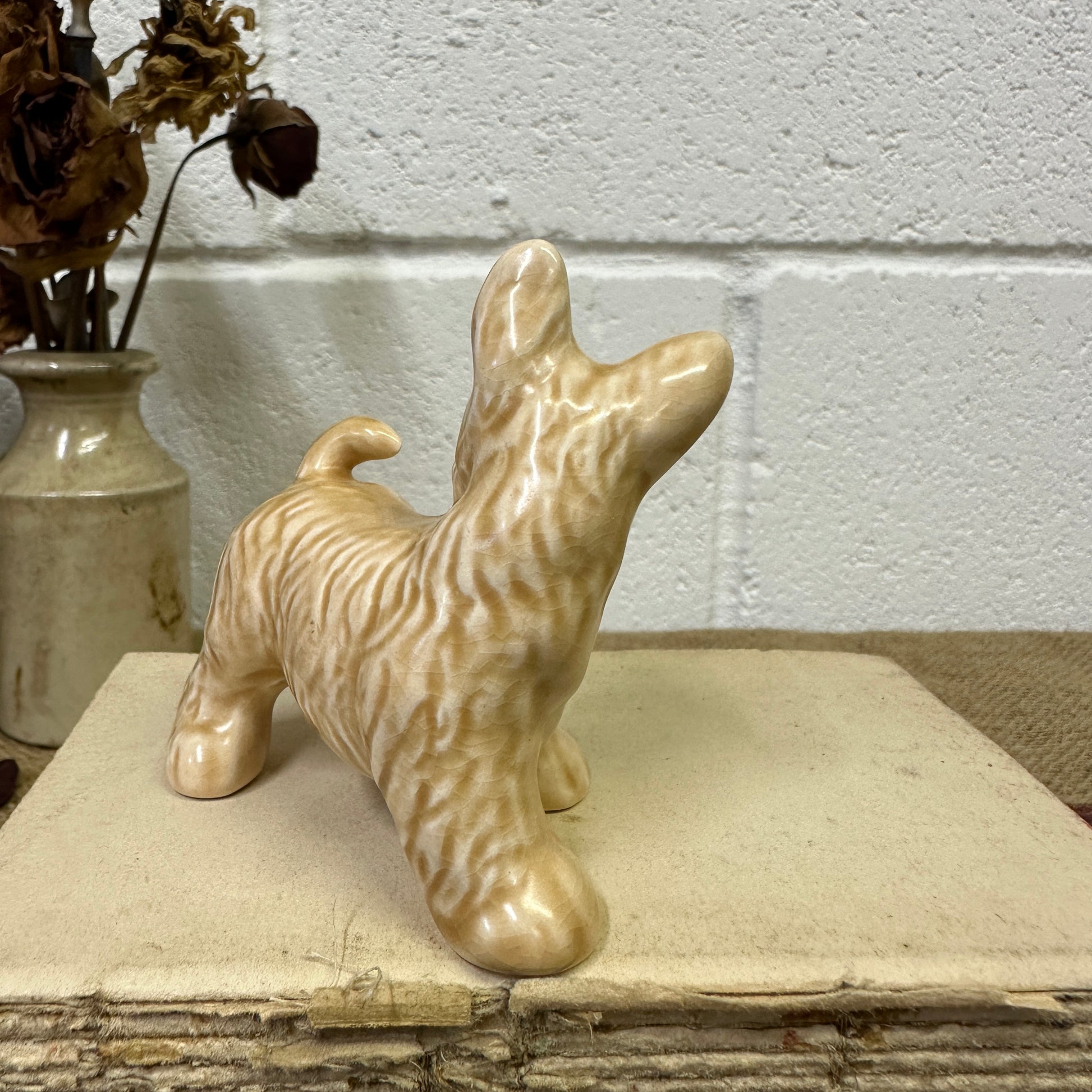 Vintage Sylvac Tiny Pottery Terrier Dog - The Blind Mole