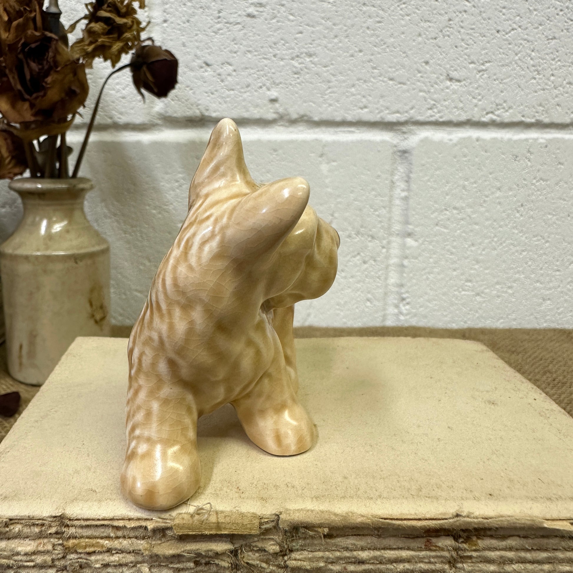 Vintage Sylvac Tiny Pottery Terrier Dog - The Blind Mole