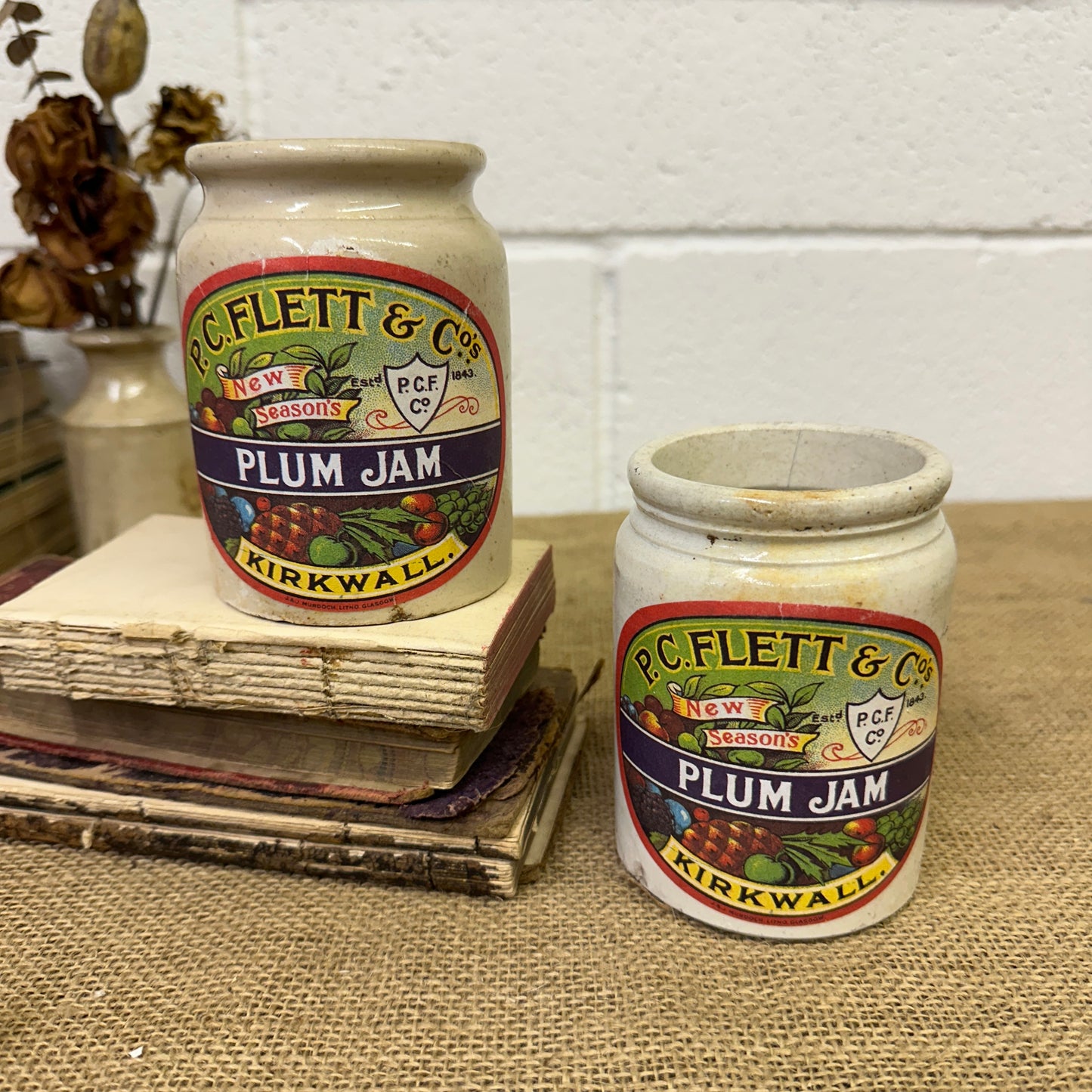 Stoneware Kirkwall Jam Pots, Various