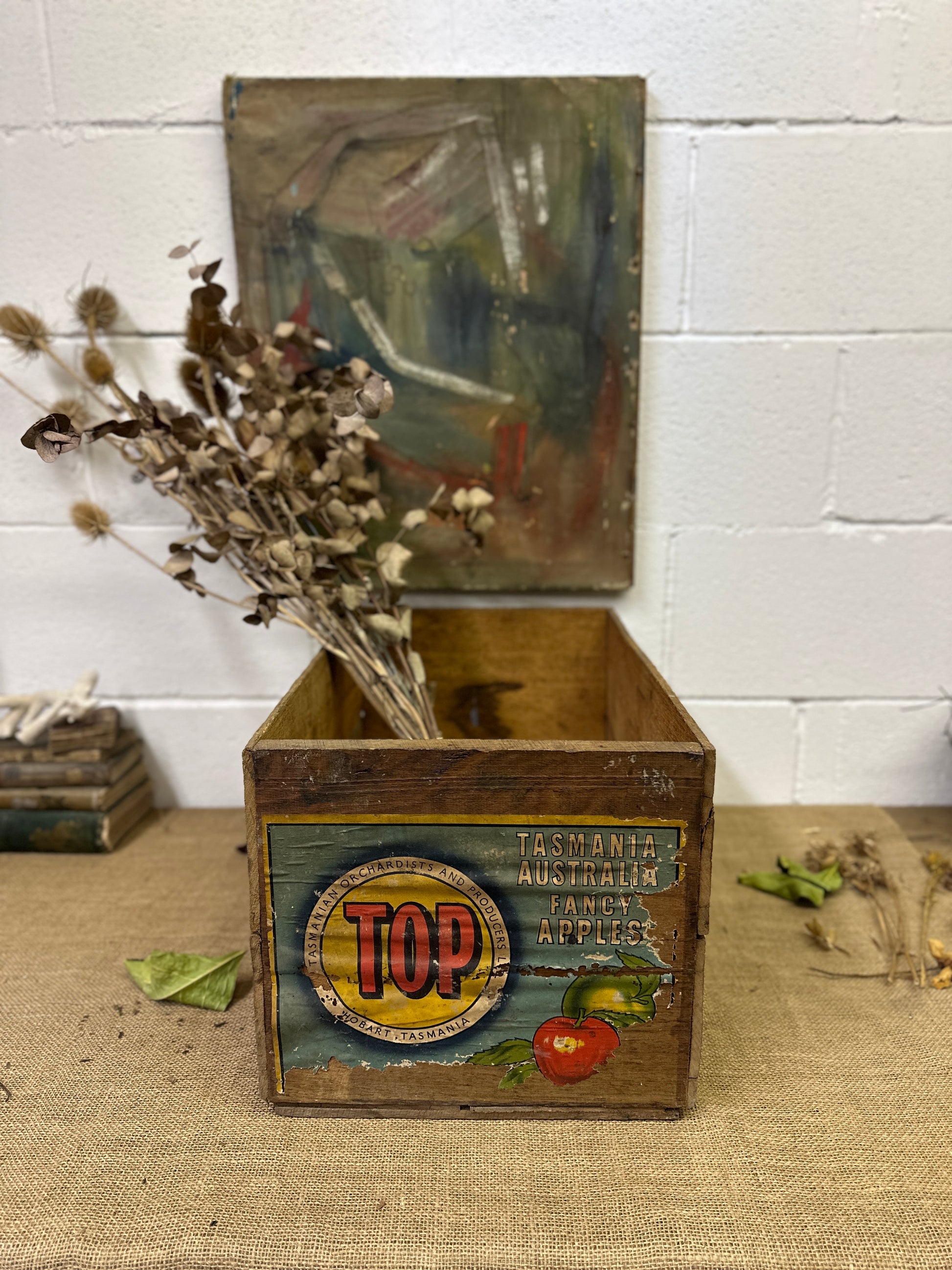 Vintage Wooden Apple Crate - The Blind Mole