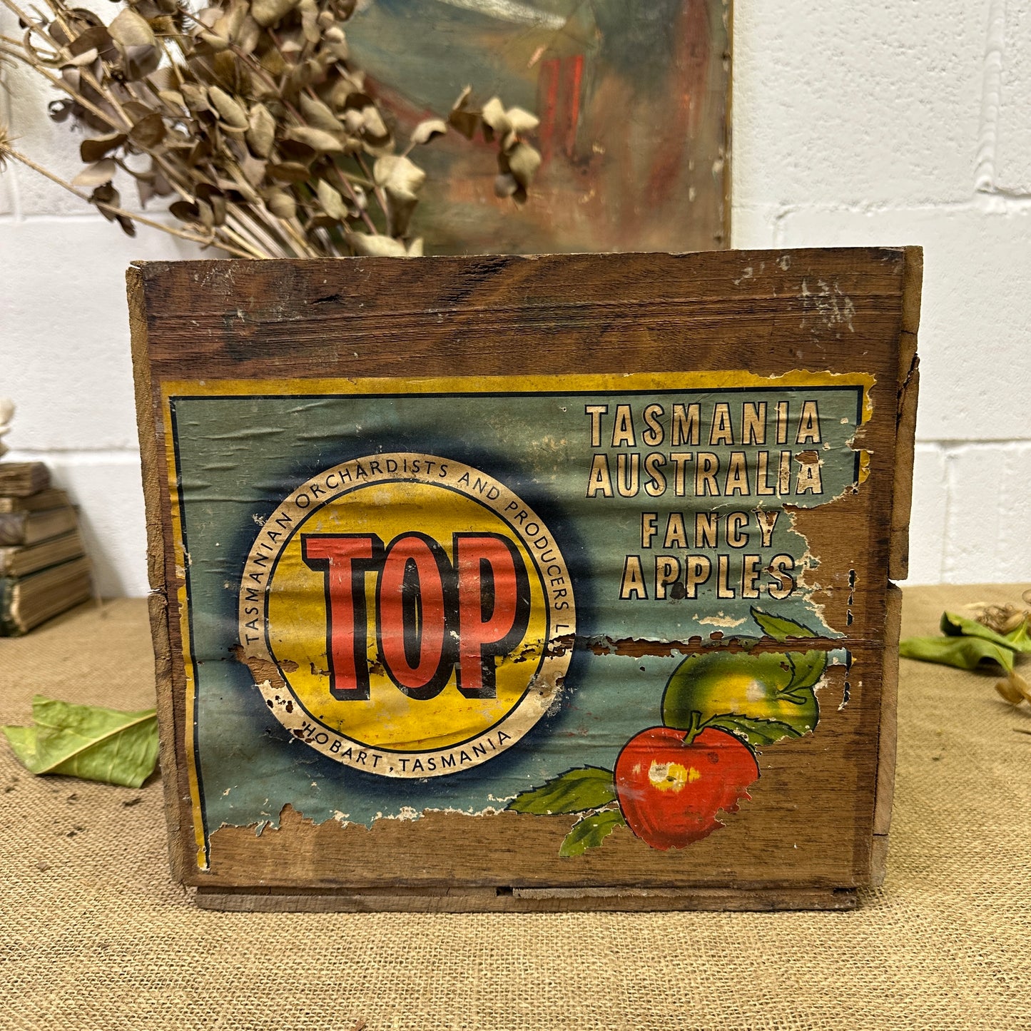 Vintage Wooden Apple Crate - The Blind Mole