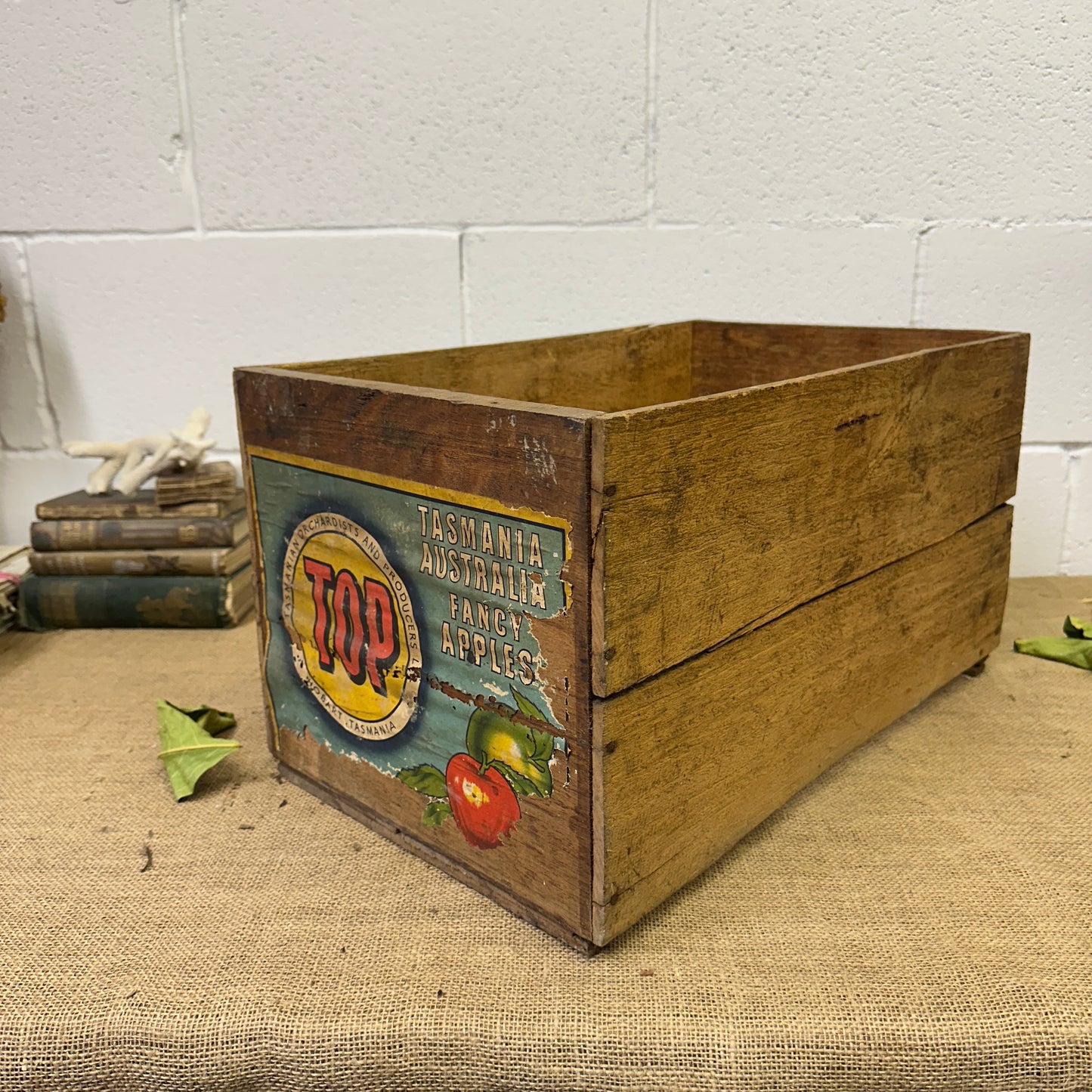 Vintage Wooden Apple Crate - The Blind Mole
