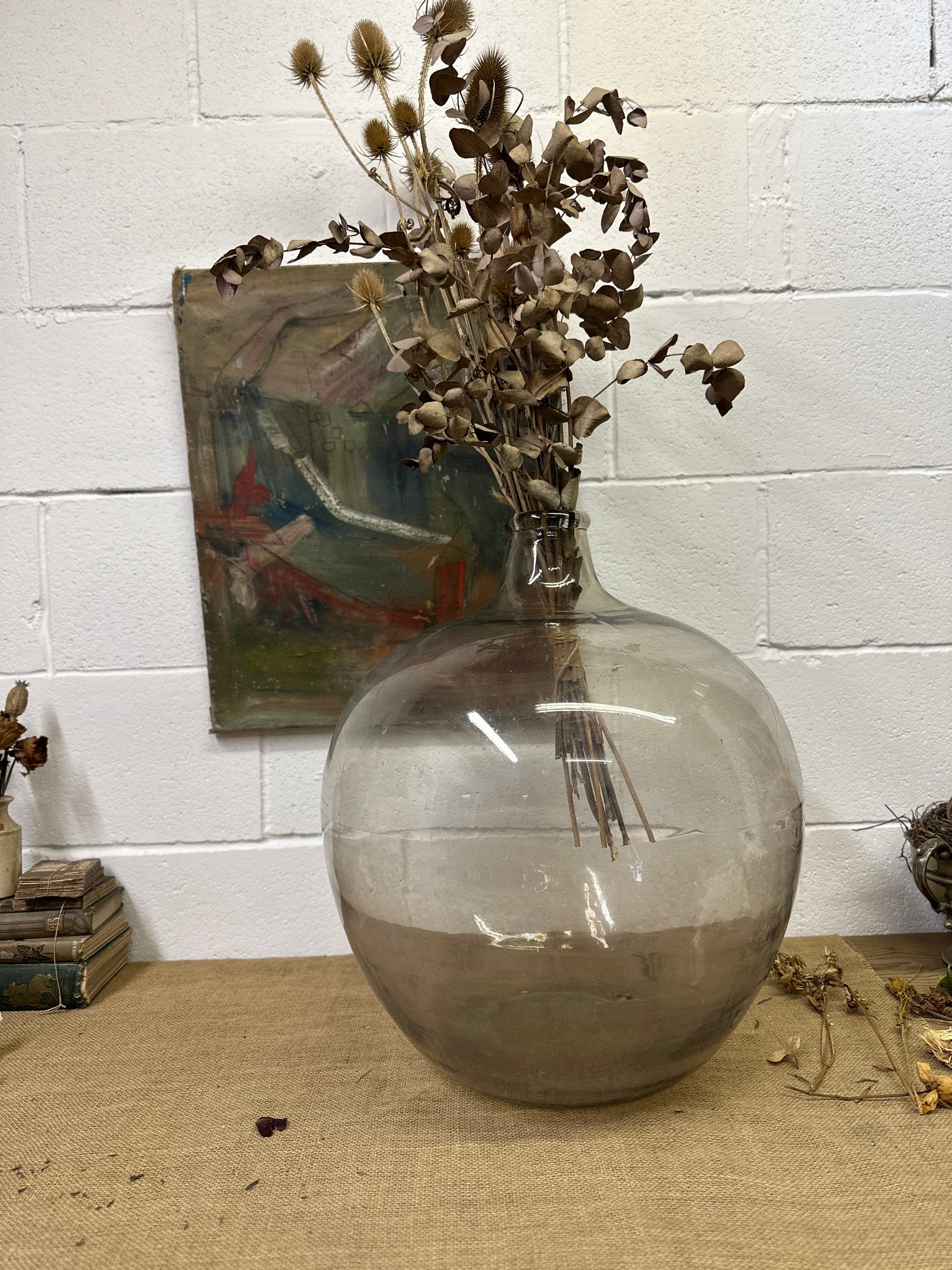 Huge Antique Carboy Demijohn Terrarium - The Blind Mole
