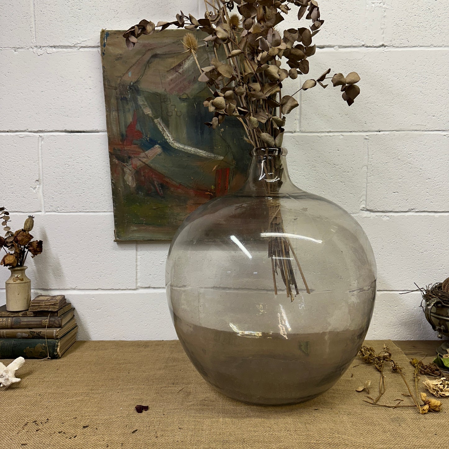 Huge Antique Carboy Demijohn Terrarium - The Blind Mole