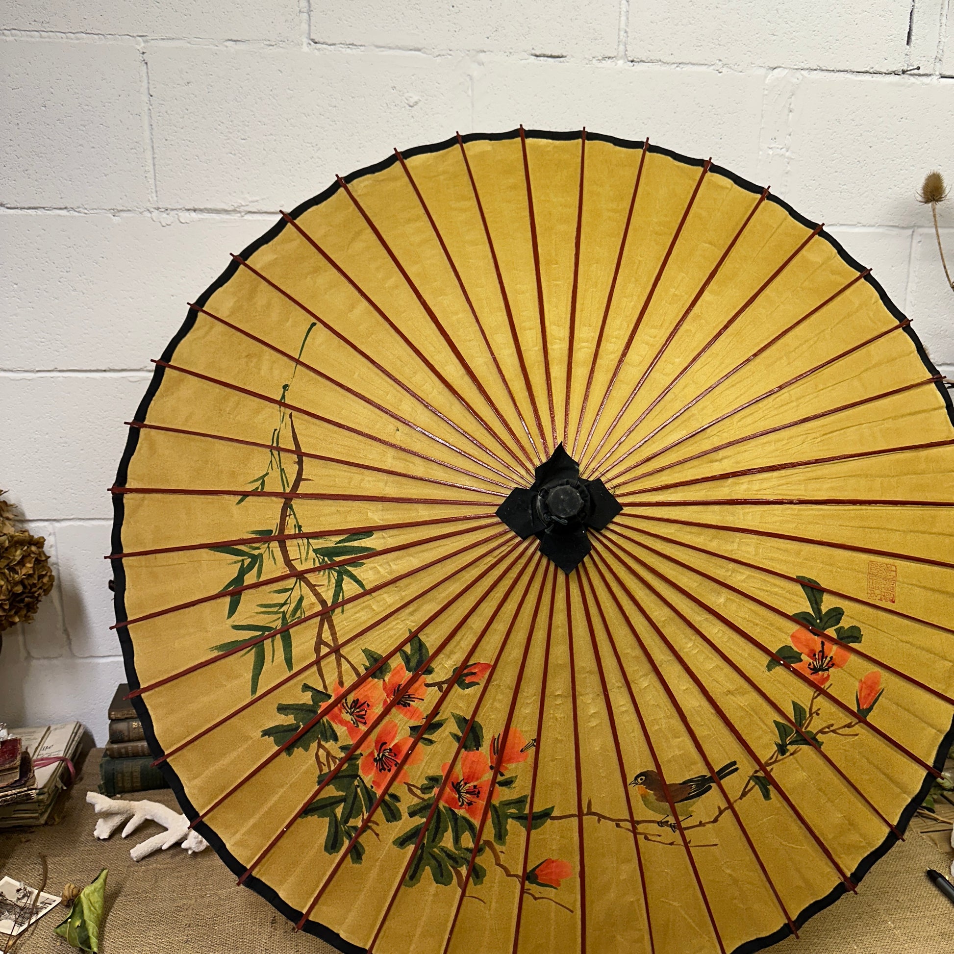 Huge Japanese Wagasa Bamboo & Paper Parasol - The Blind Mole