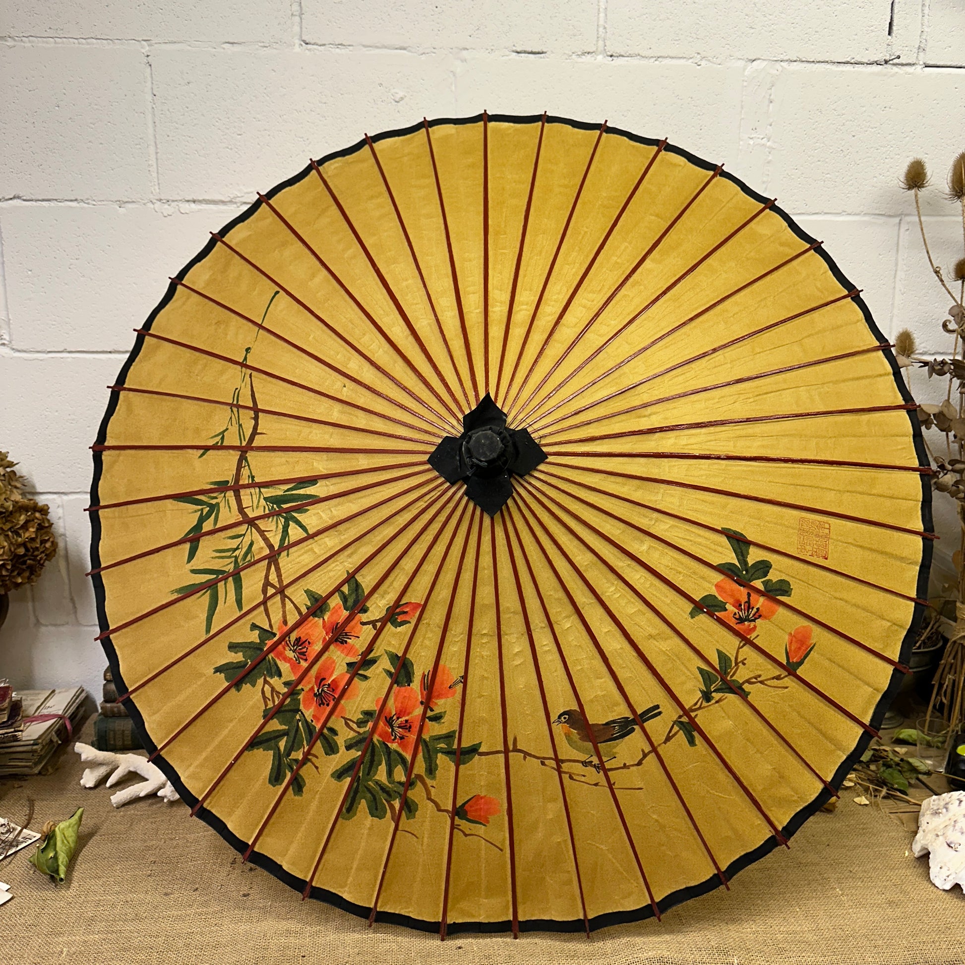 Huge Japanese Wagasa Bamboo & Paper Parasol - The Blind Mole