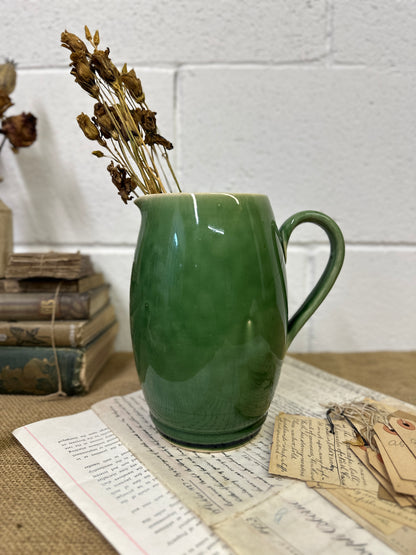 Glazed Green Stoneware Jug - The Blind Mole