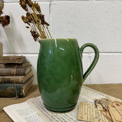 Glazed Green Stoneware Jug - The Blind Mole