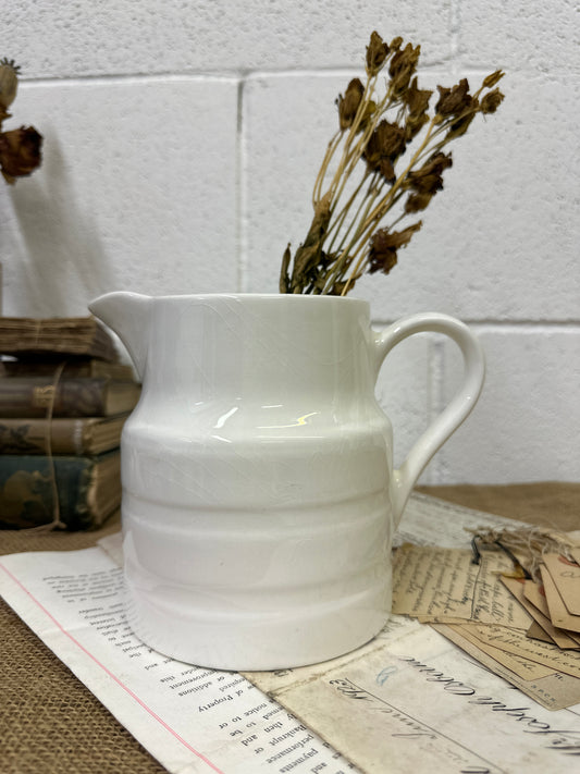 Glazed White Stoneware Jug - The Blind Mole