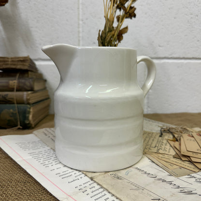 Glazed White Stoneware Jug - The Blind Mole