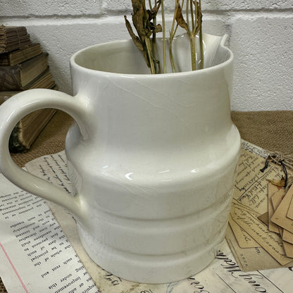 Glazed White Stoneware Jug - The Blind Mole