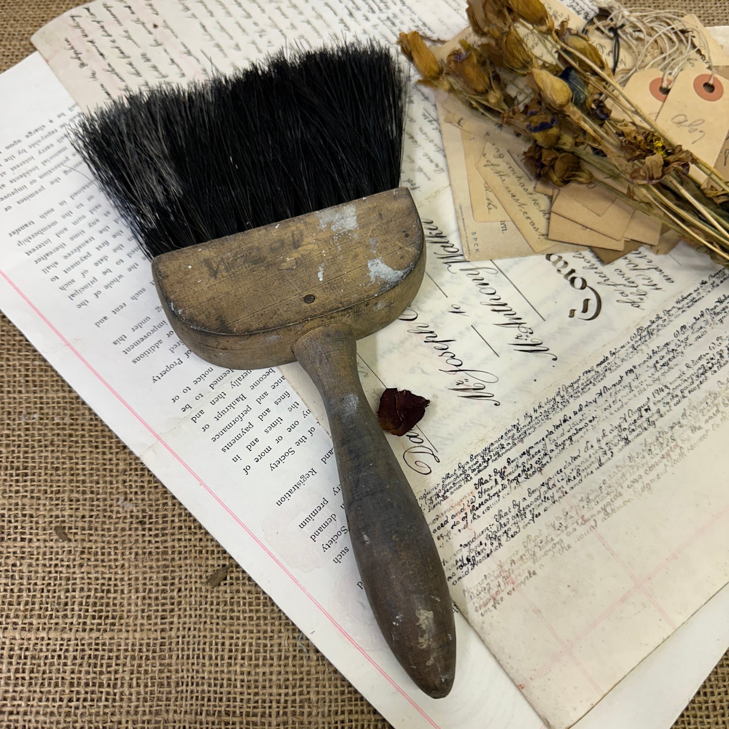 Rustic British Painters Dusting Brush Branded - The Blind Mole