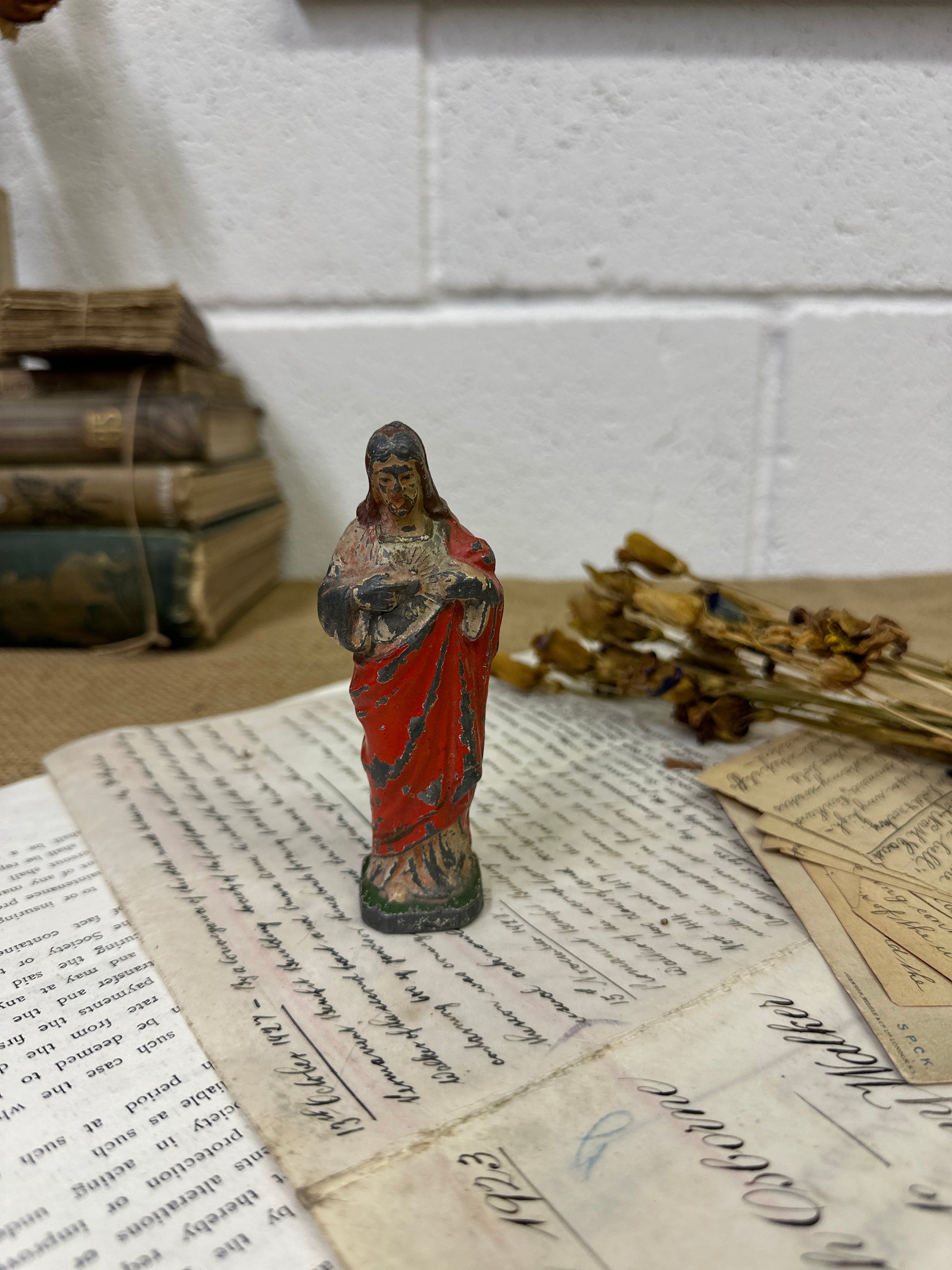 Lead Jesus Standing Vintage Figure - The Blind Mole