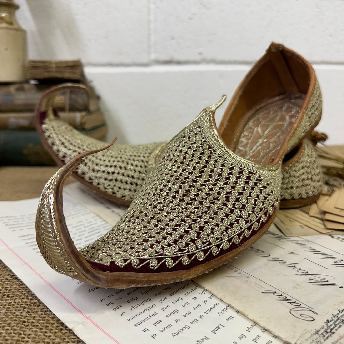 Traditional Indian Khussa Sherwani Shoes - The Blind Mole