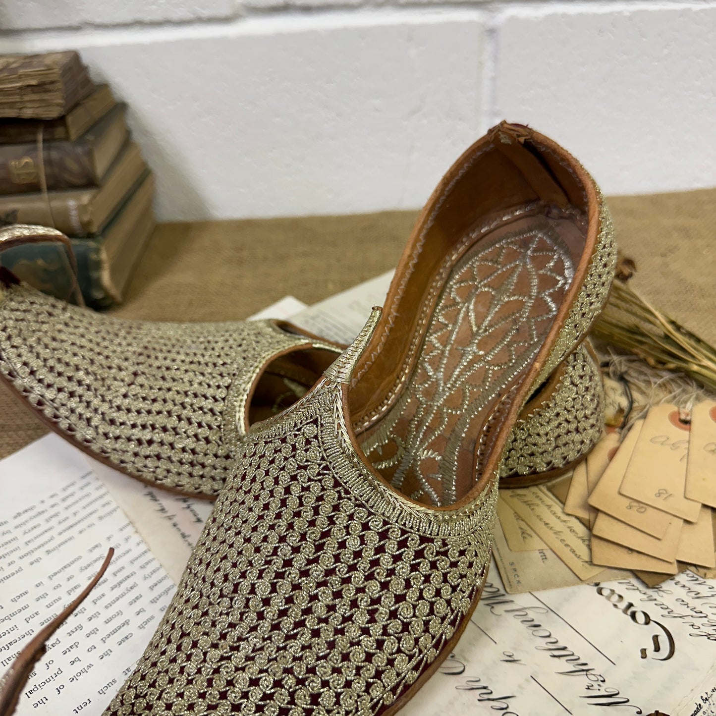 Traditional Indian Khussa Sherwani Shoes - The Blind Mole