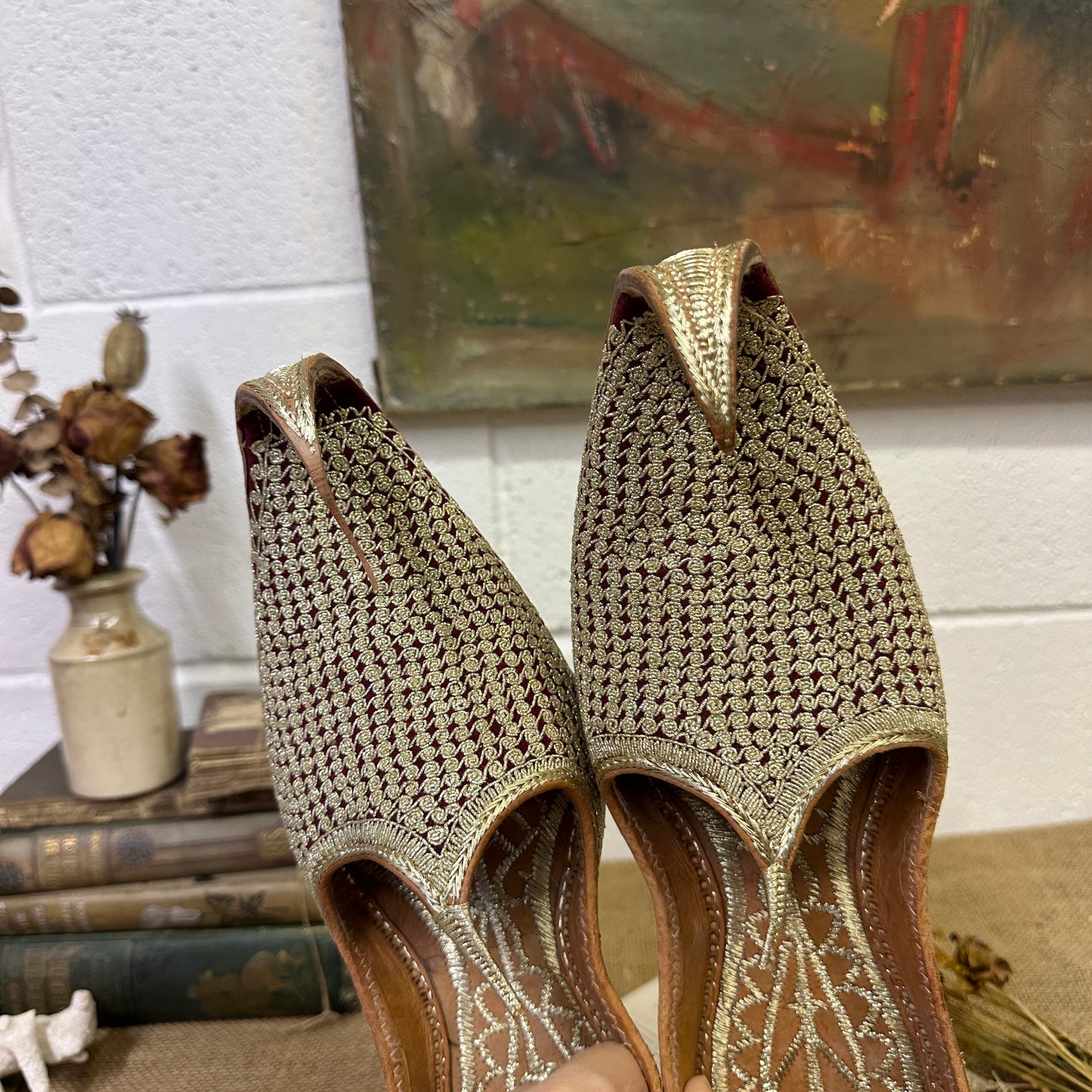 Traditional Indian Khussa Sherwani Shoes - The Blind Mole