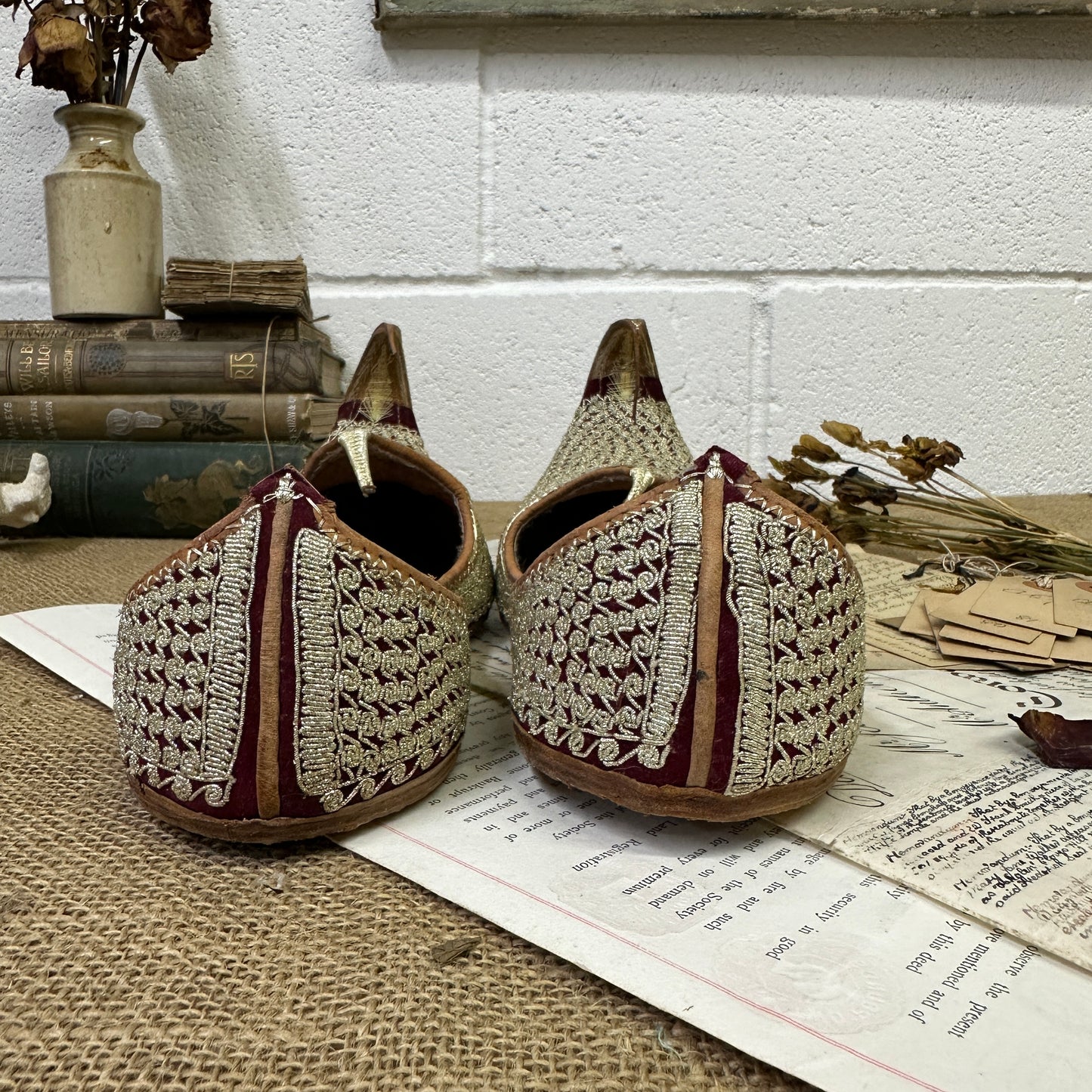 Traditional Indian Khussa Sherwani Shoes - The Blind Mole