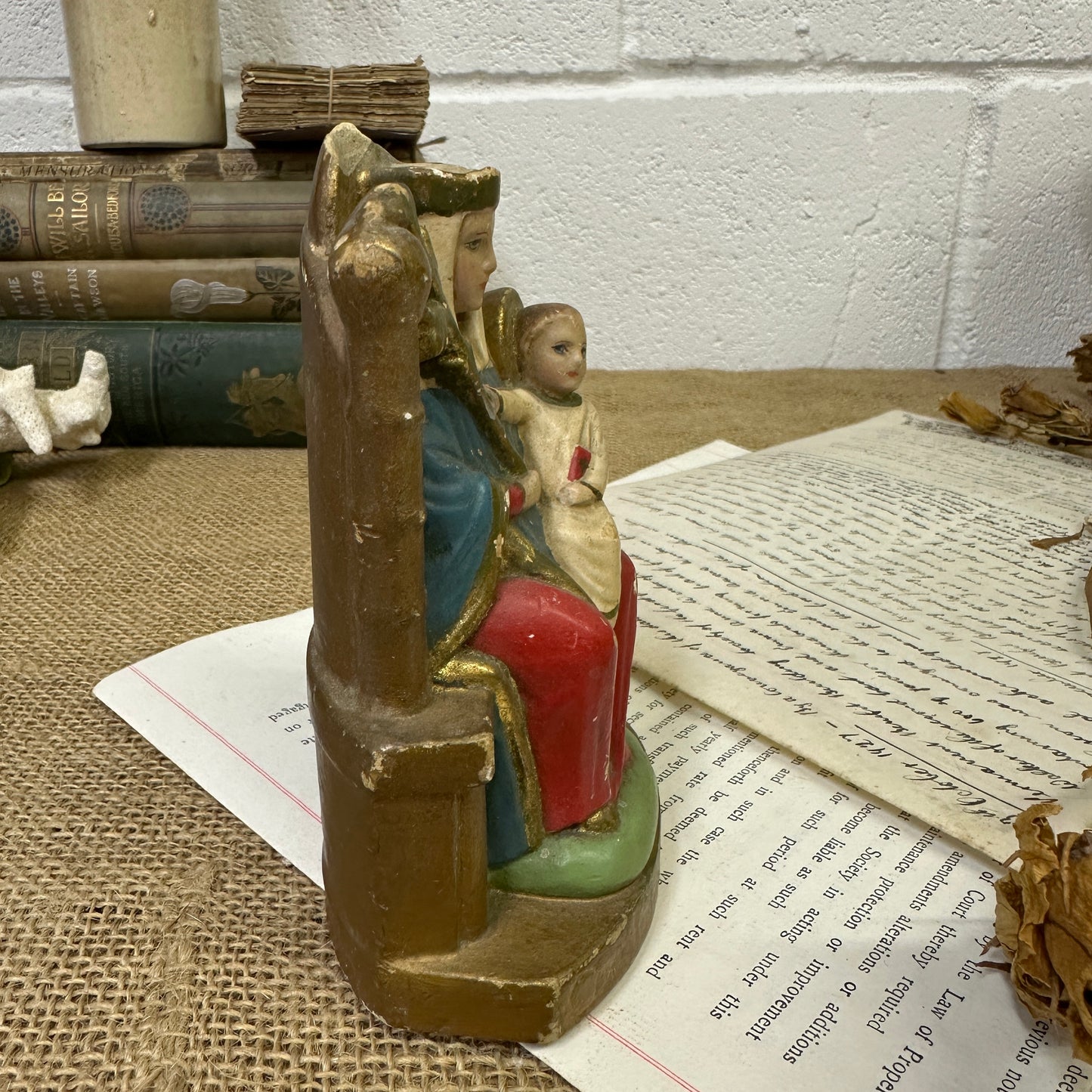 Vintage Chalkware Lady of Walsingham Mary - The Blind Mole