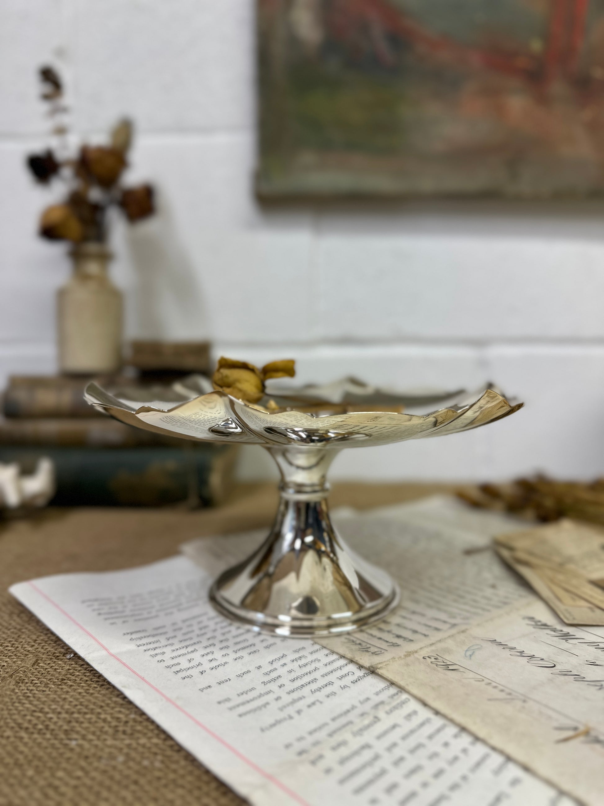 Silver Plated Cake Plate - The Blind Mole