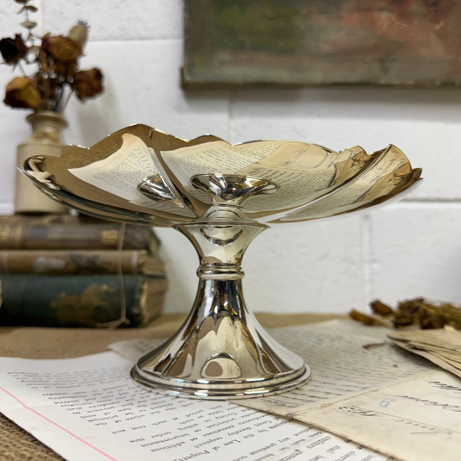 Silver Plated Cake Plate - The Blind Mole