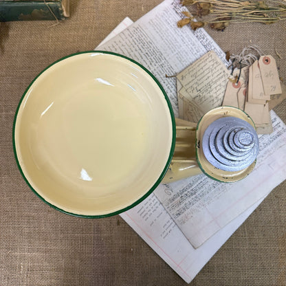Vintage Yellow Enamel Kitchen Scales - The Blind Mole