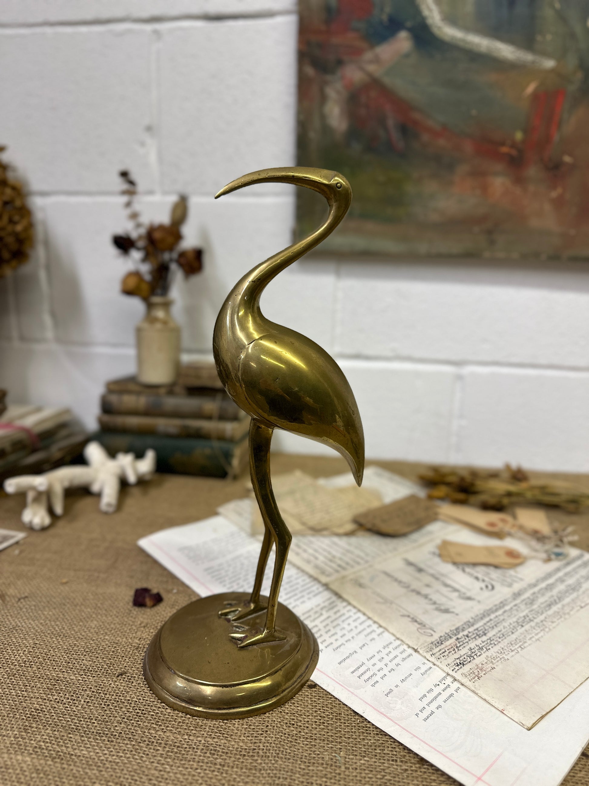 Mid Century Brass Crane - The Blind Mole
