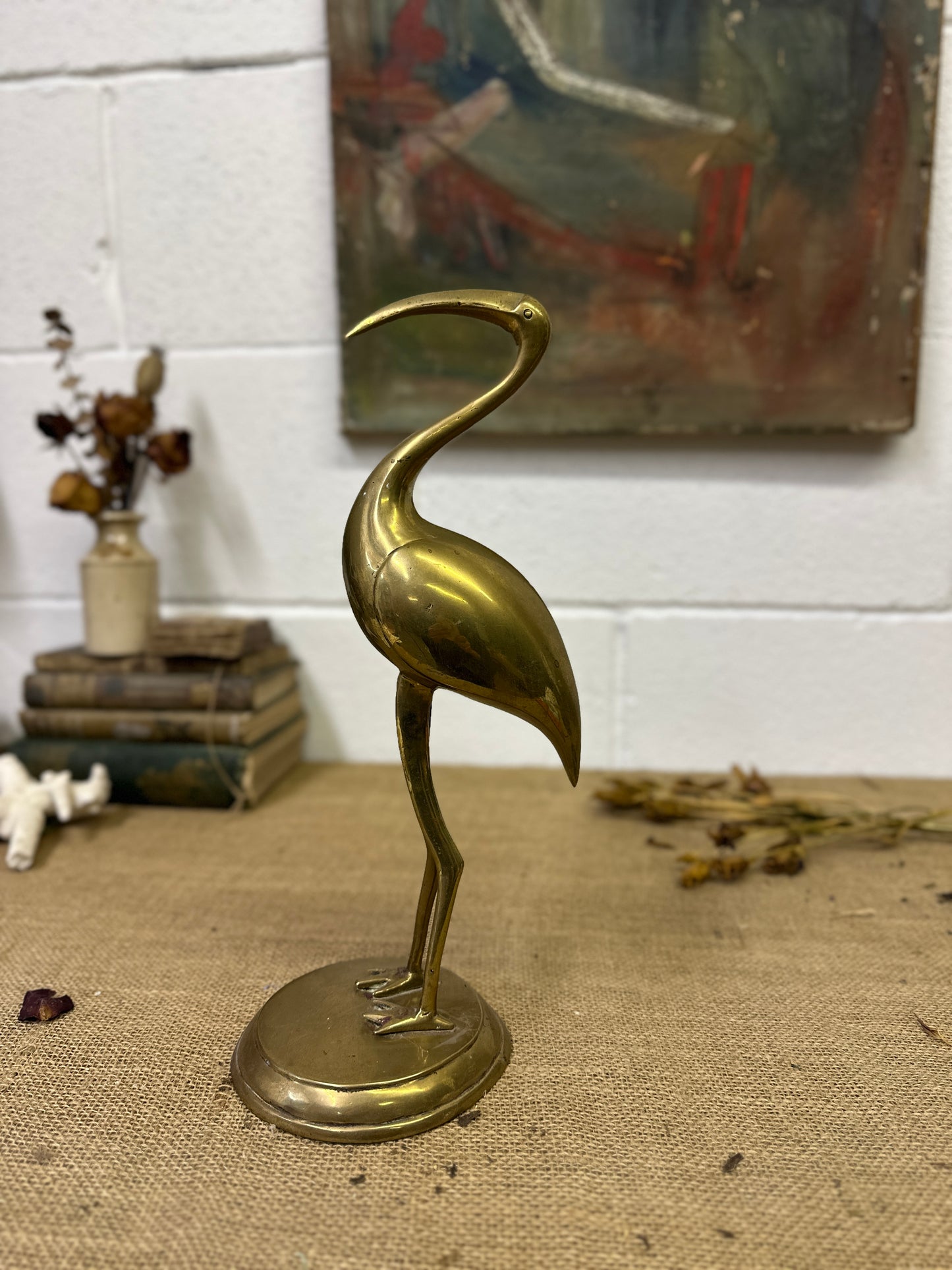 Mid Century Brass Crane - The Blind Mole