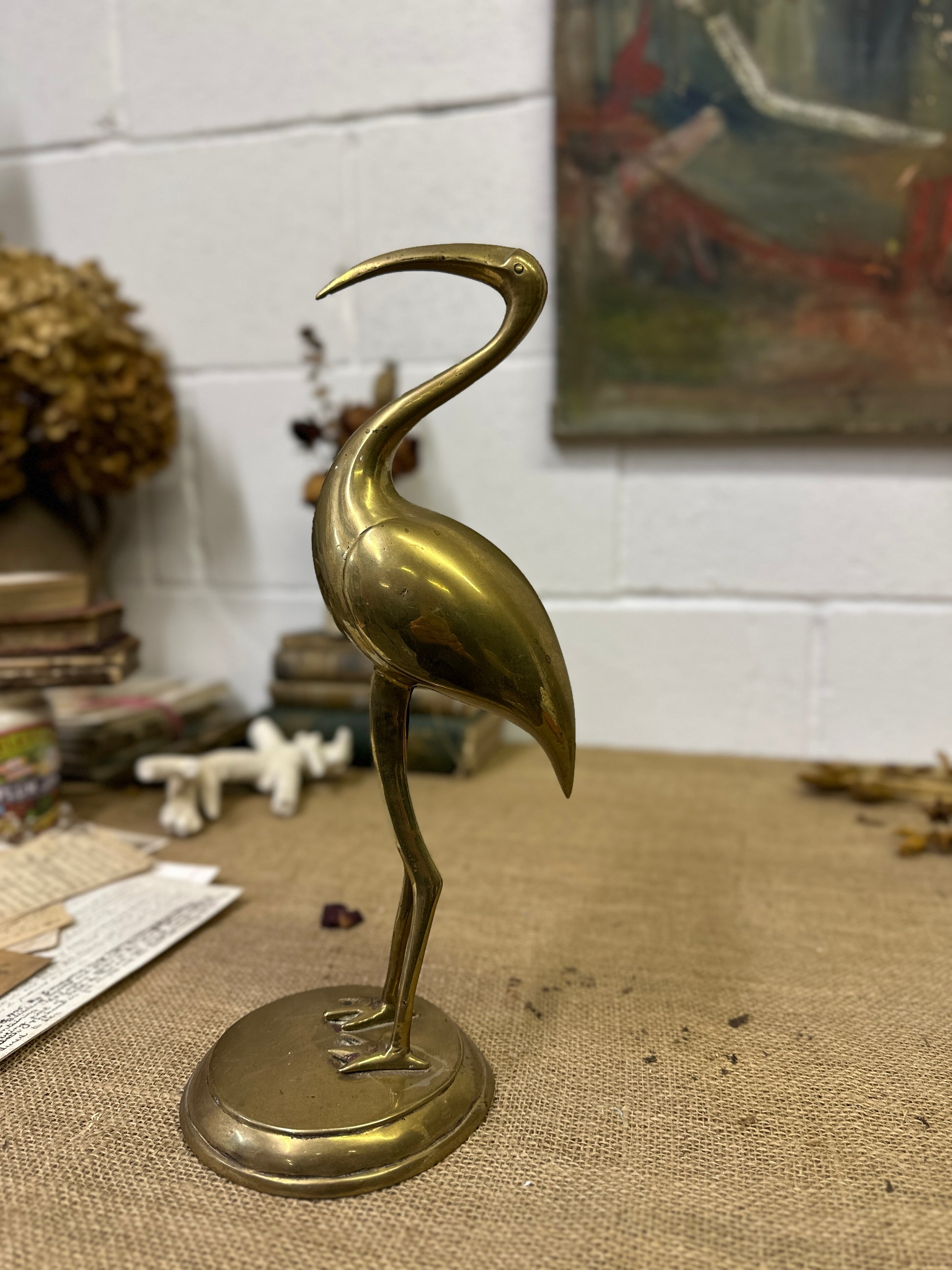 Mid Century Brass Crane - The Blind Mole