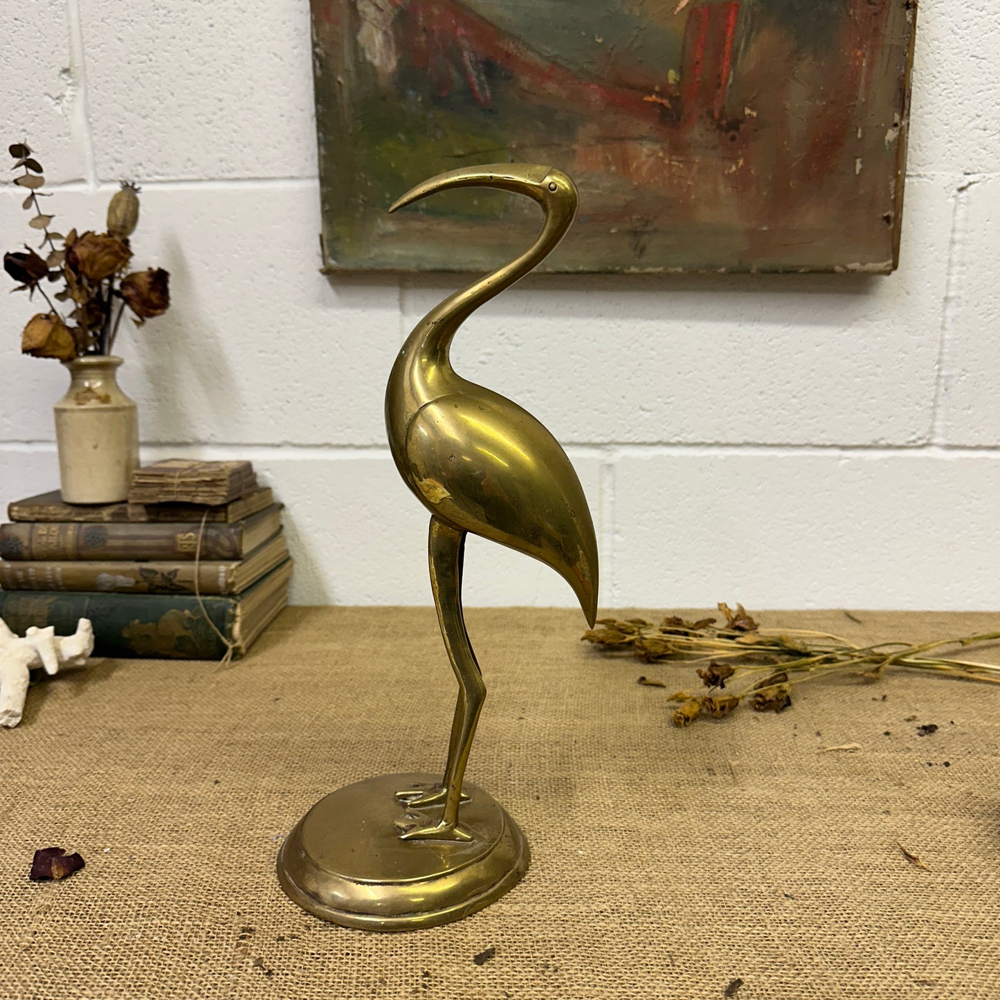 Mid Century Brass Crane - The Blind Mole