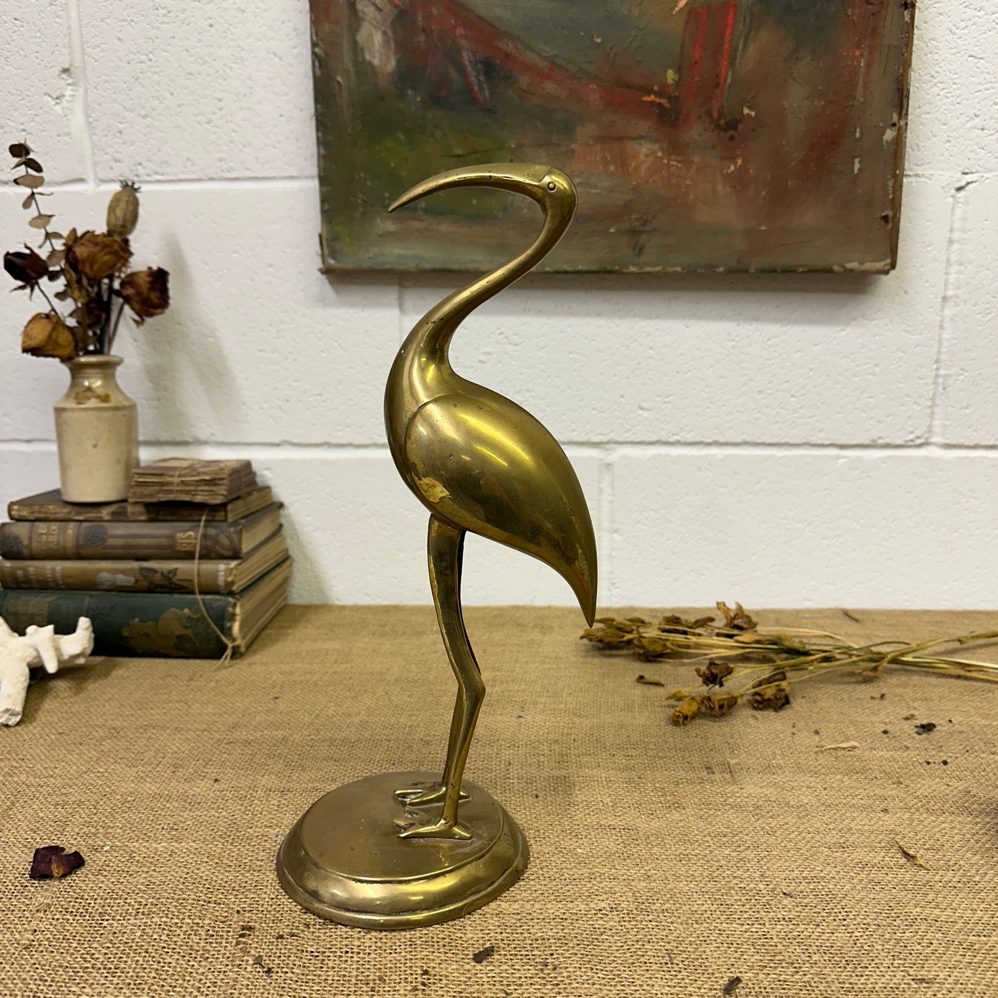 Mid Century Brass Crane - The Blind Mole