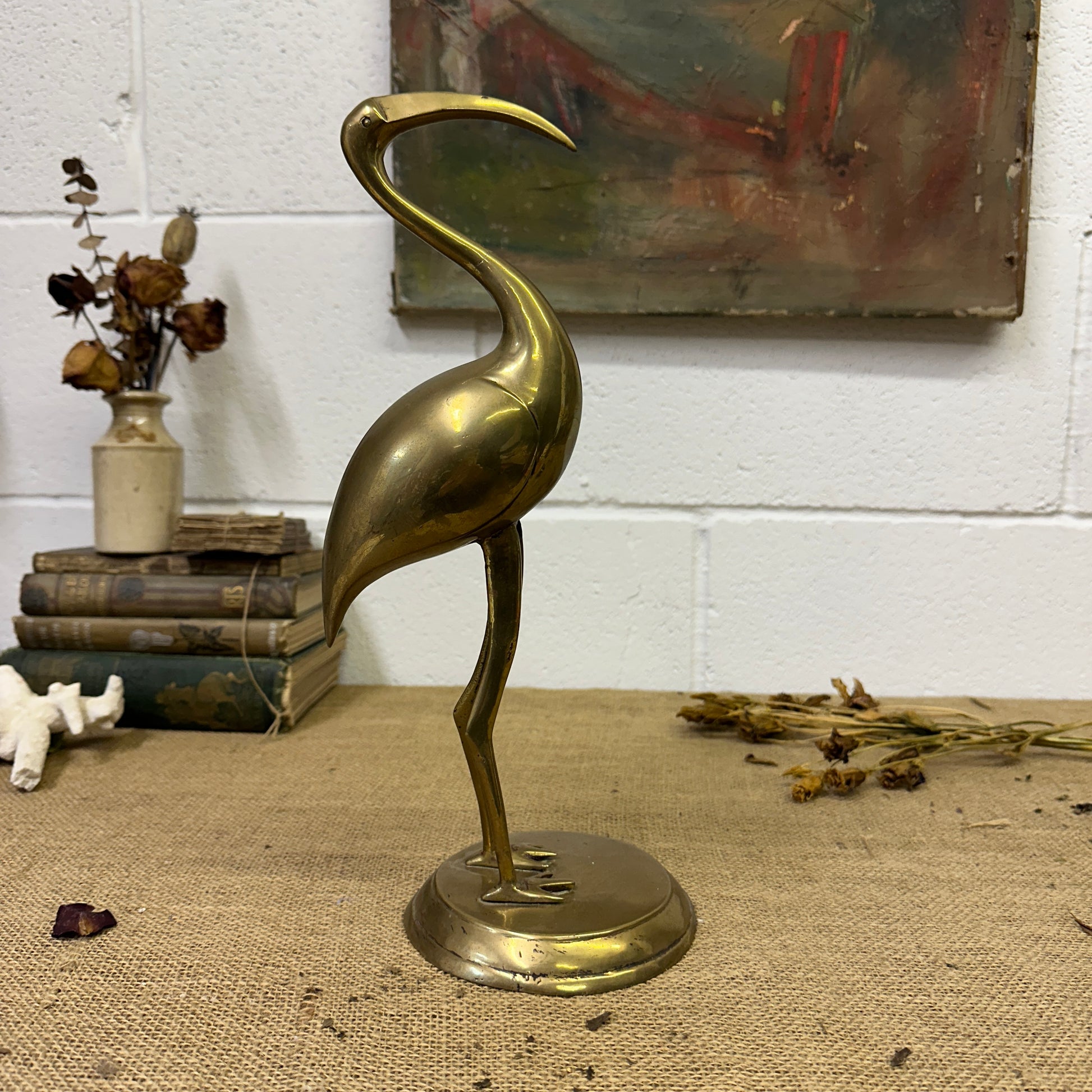 Mid Century Brass Crane - The Blind Mole