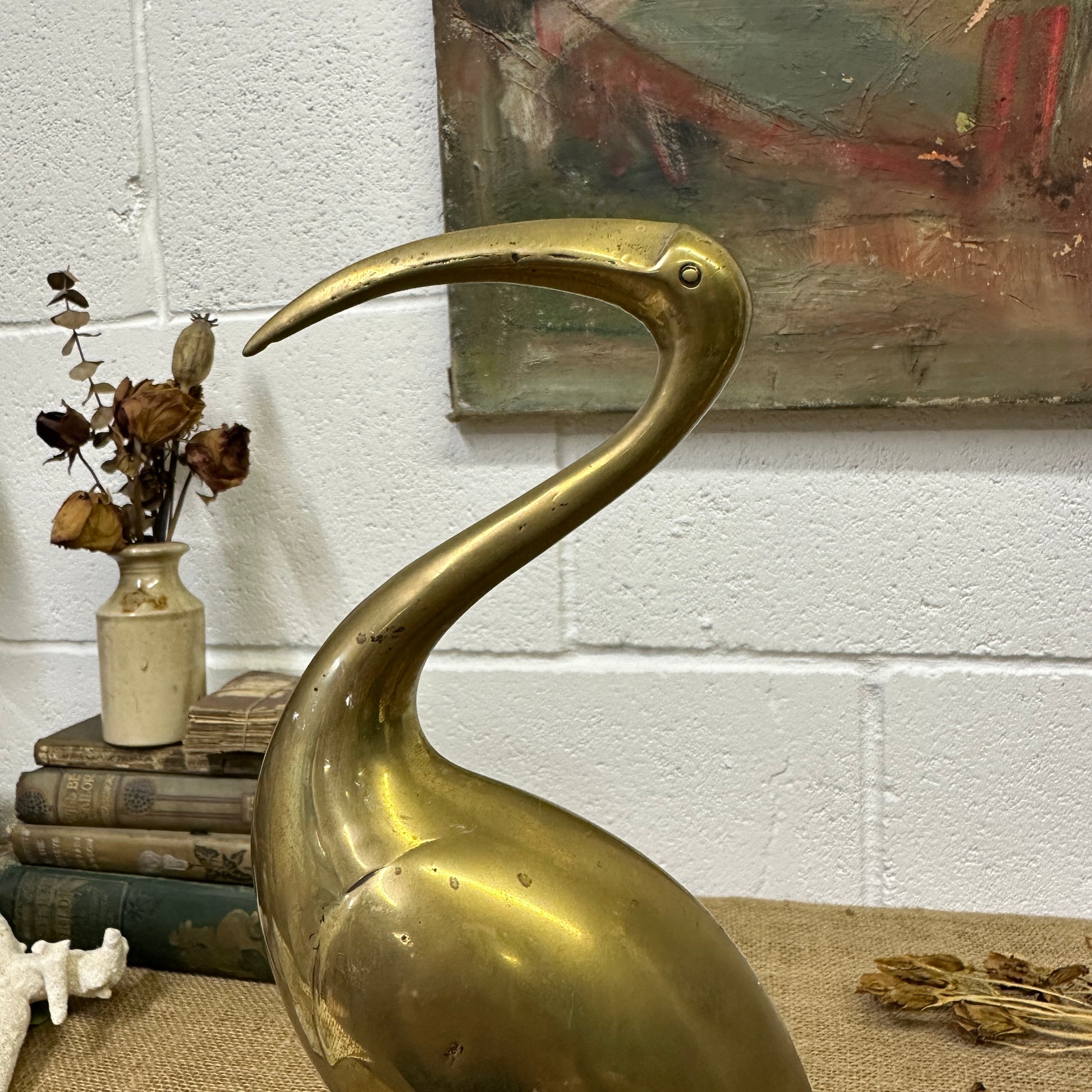 Mid Century Brass Crane - The Blind Mole
