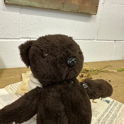 Dark Brown Vintage Teddy Bear - The Blind Mole