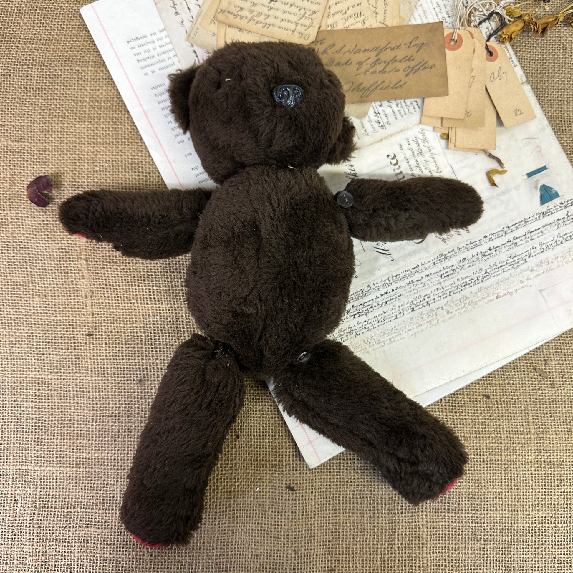 Dark Brown Vintage Teddy Bear - The Blind Mole