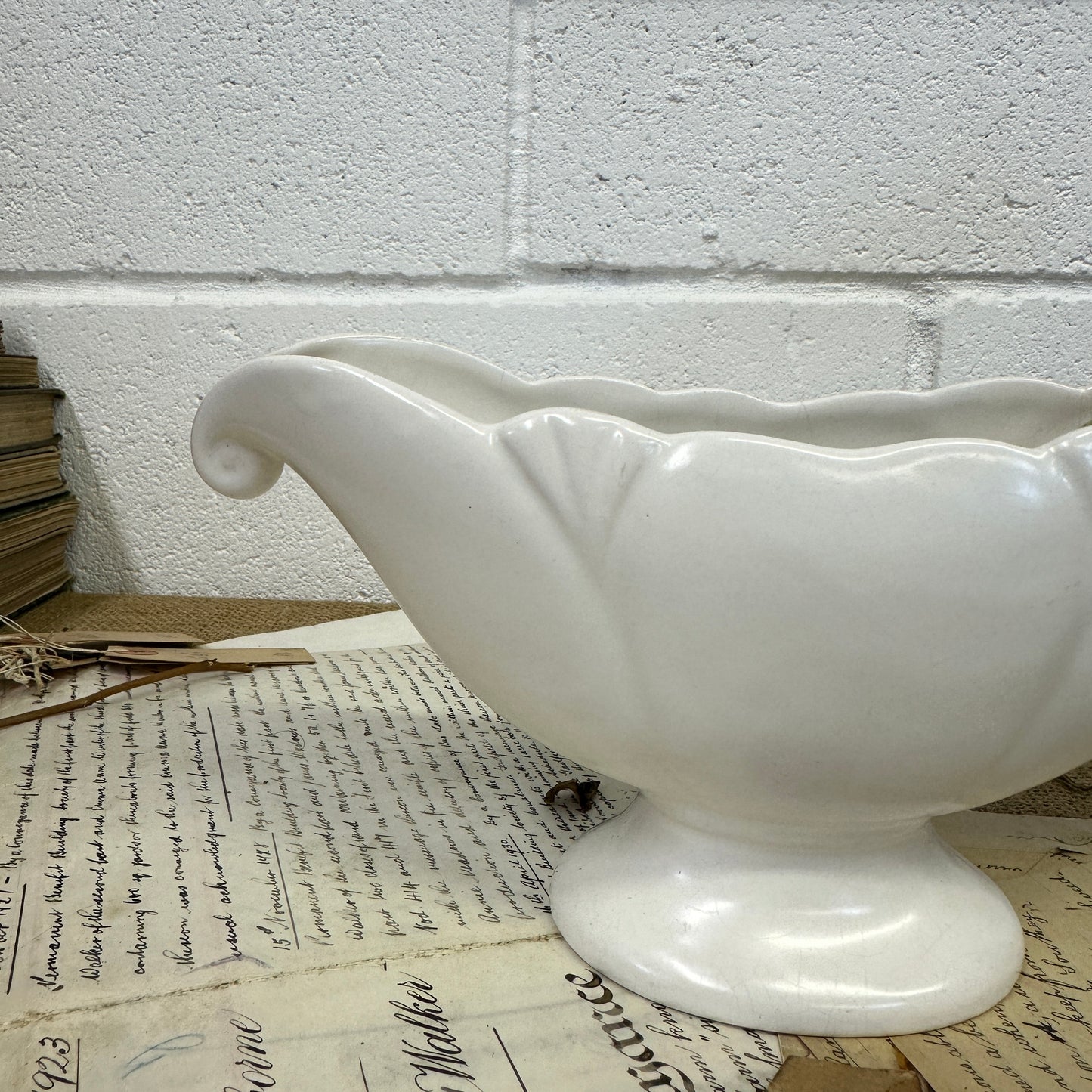 White Fluted Mantle Vase Arthur Wood