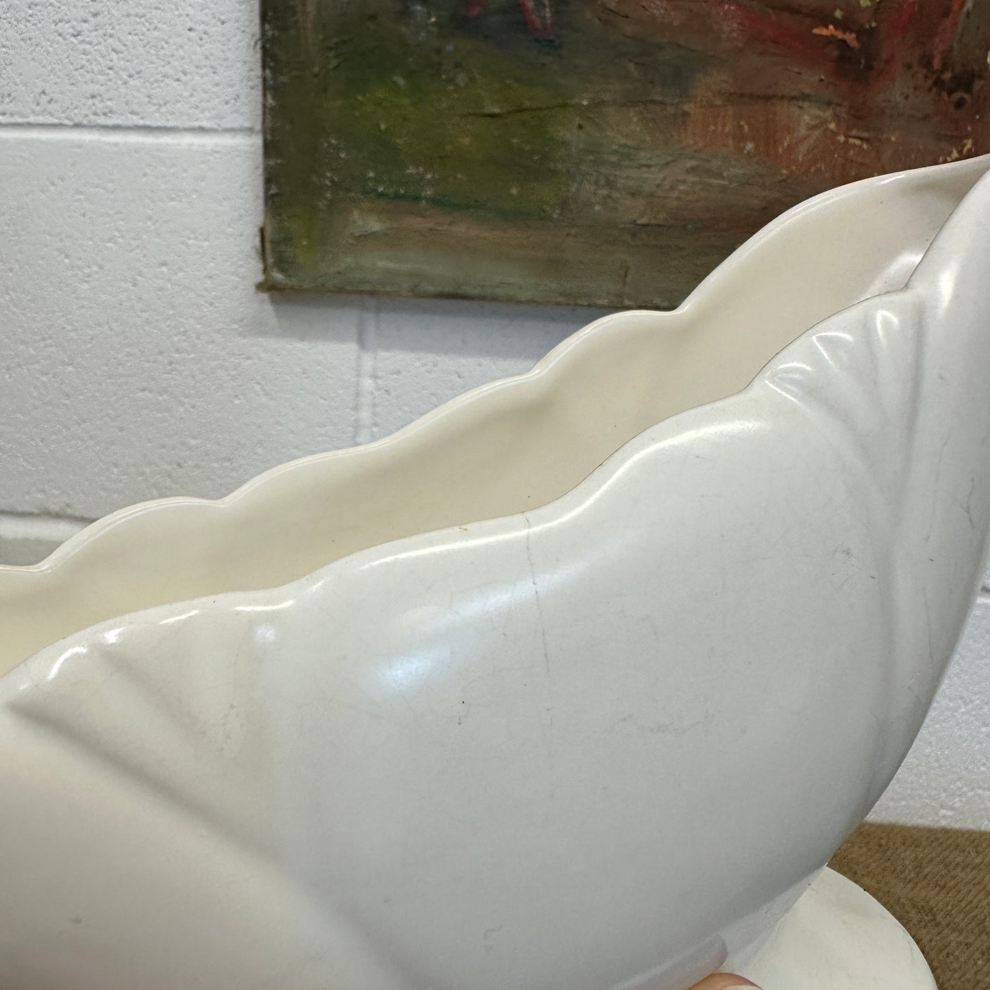 White Fluted Mantle Vase Arthur Wood