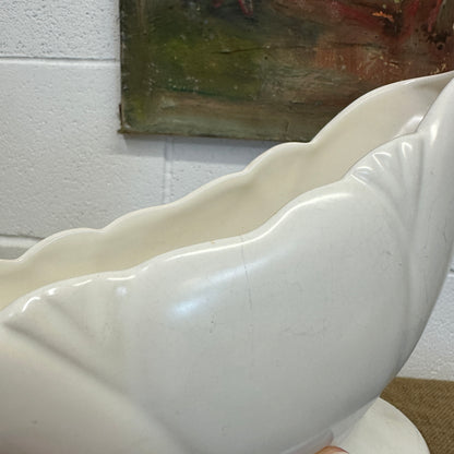 White Fluted Mantle Vase Arthur Wood