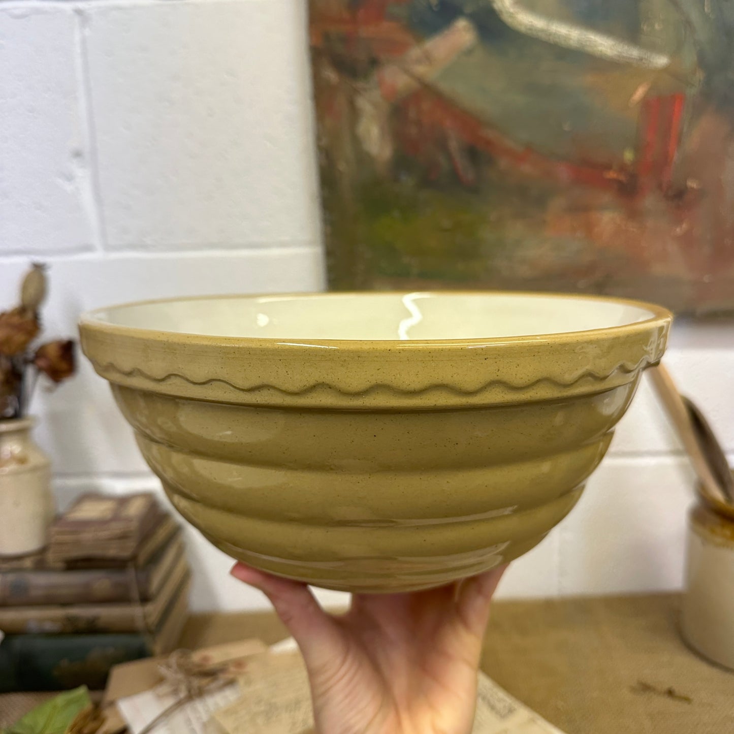 Rustic Stoneware Mixing Bowl