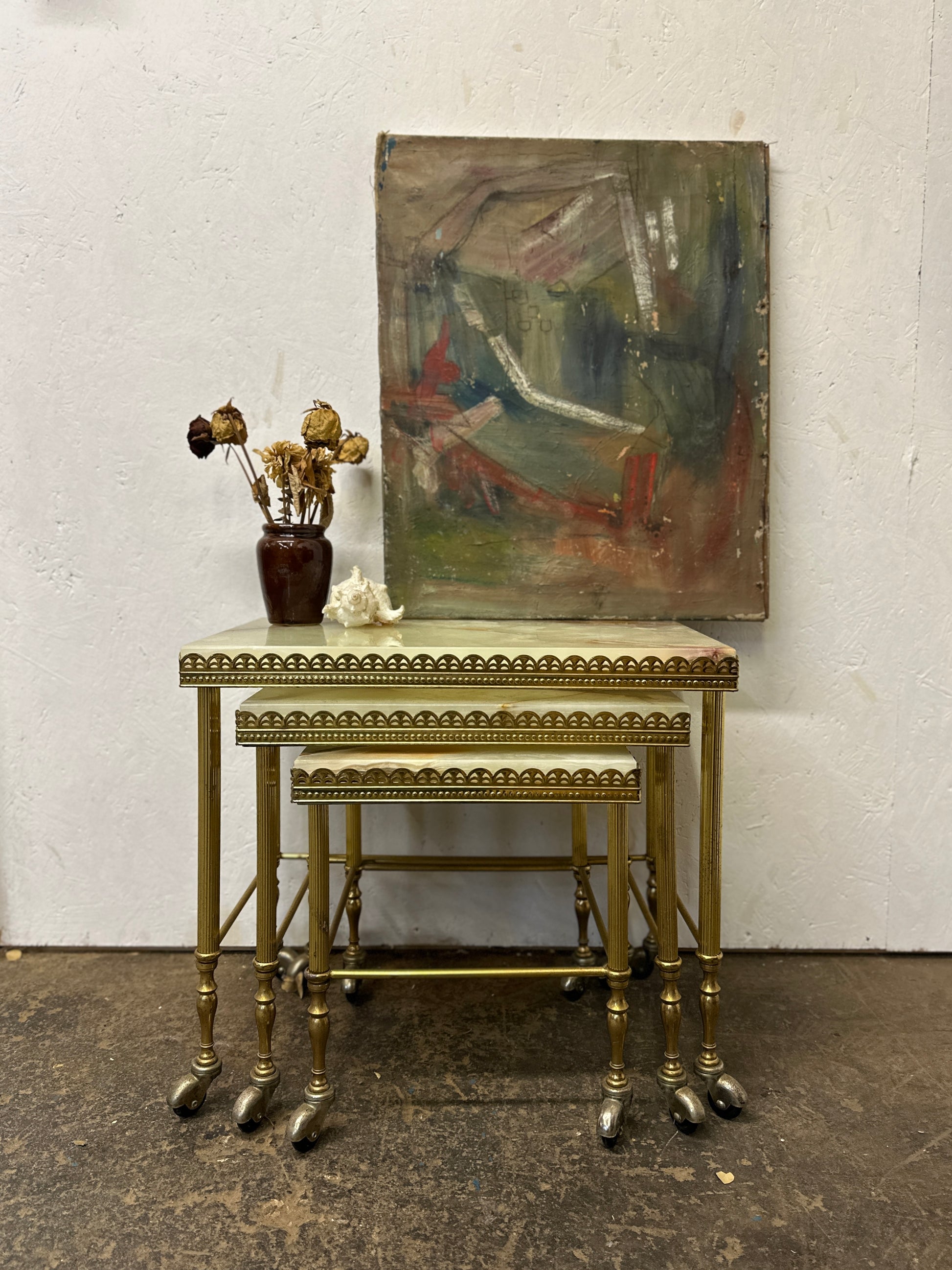 French Onyx & Gold Nest of Tables - The Blind Mole