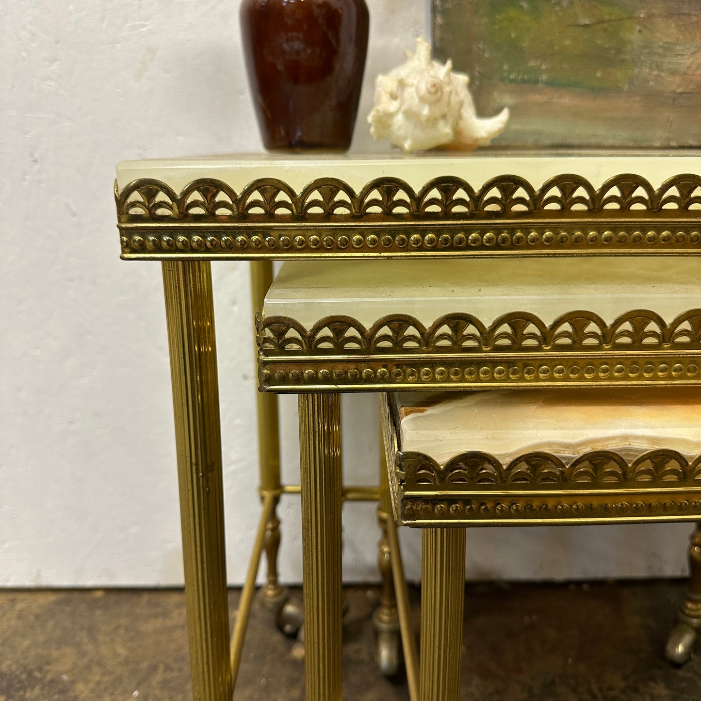 French Onyx & Gold Nest of Tables - The Blind Mole