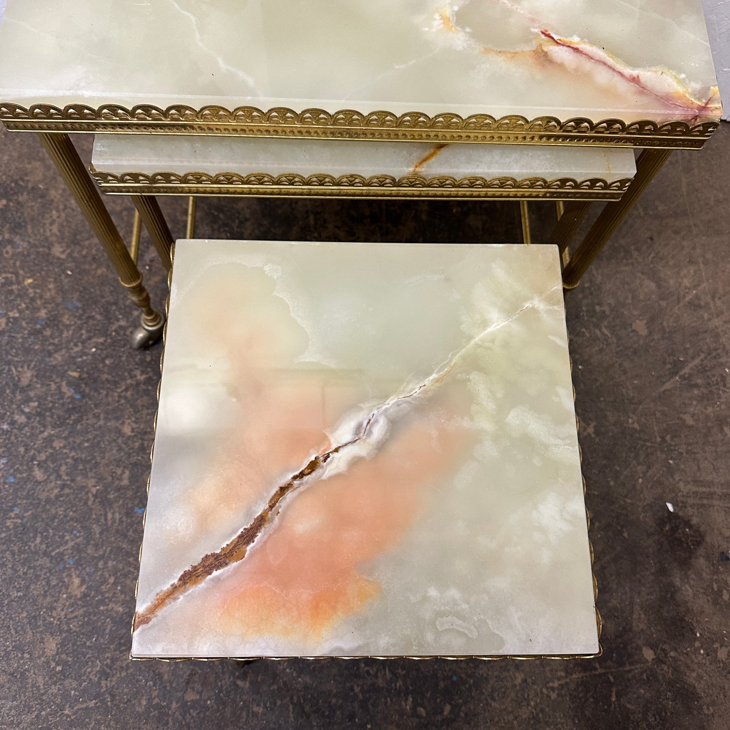 French Onyx & Gold Nest of Tables - The Blind Mole