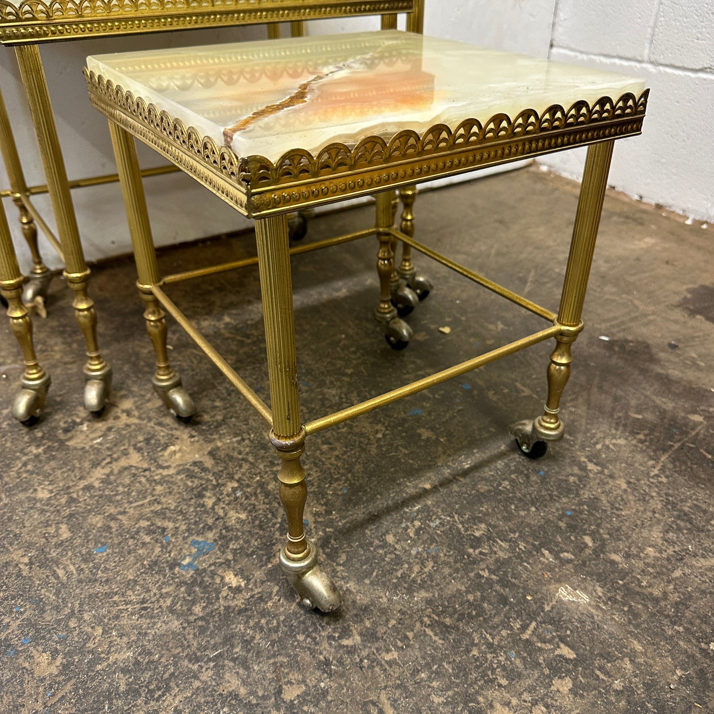 French Onyx & Gold Nest of Tables - The Blind Mole